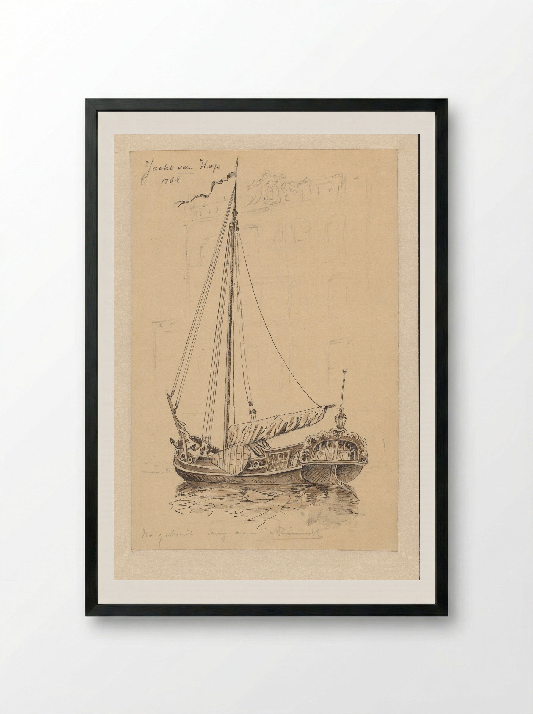 Yacht van Hop - Jan Hoynck van Papendrecht - Framed Print Black