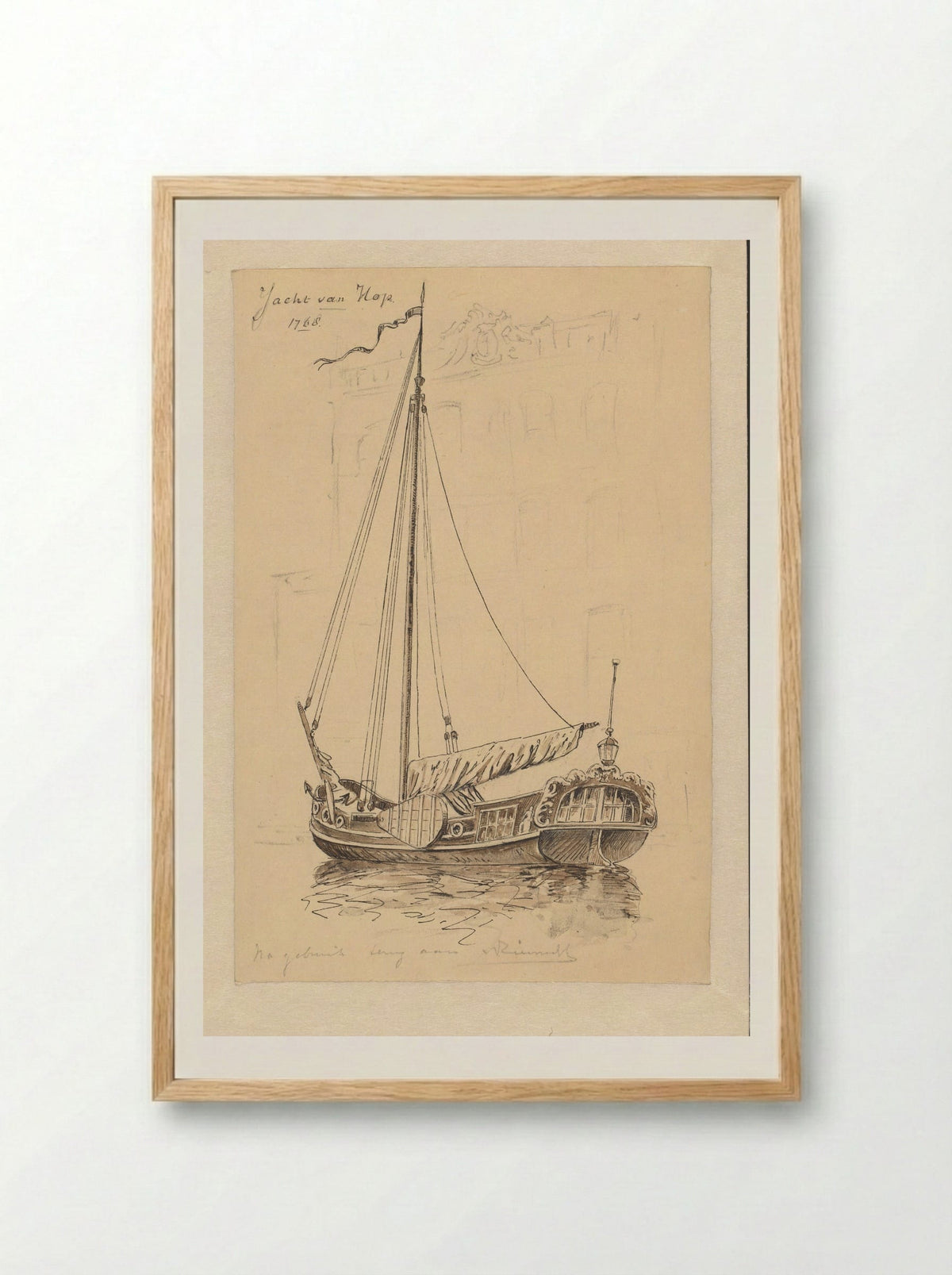 Yacht van Hop - Jan Hoynck van Papendrecht - Framed Print Wood