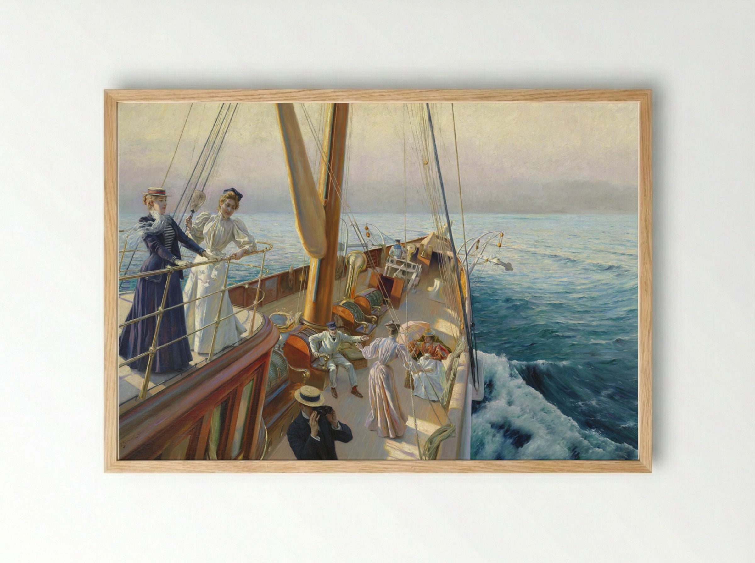 Yachting in the Mediterranean - Julius LeBlanc Stewart - Framed Print Wood