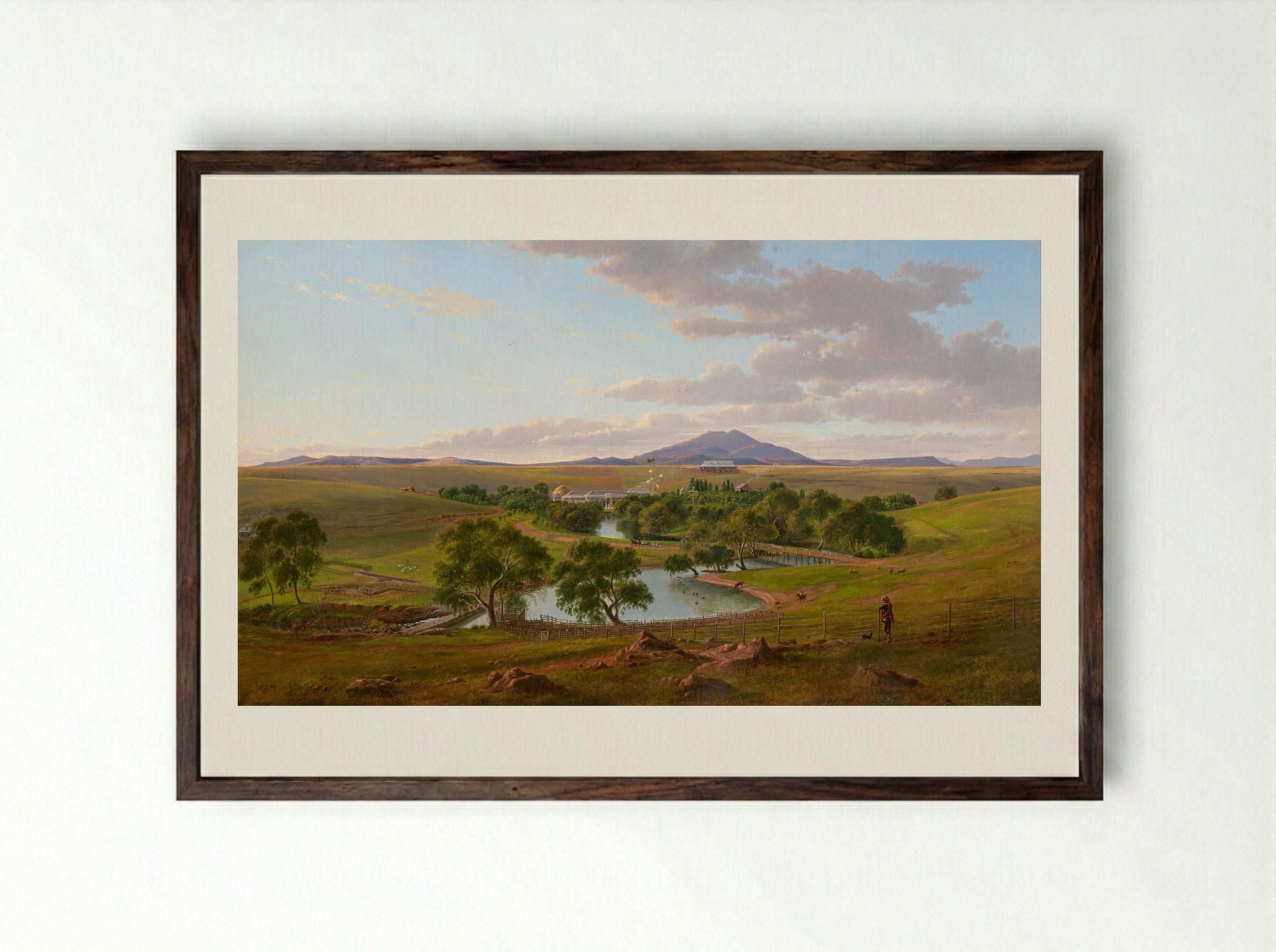 Yalla-y-Poora - Eugene von Guerard - Framed Print Dark Wood