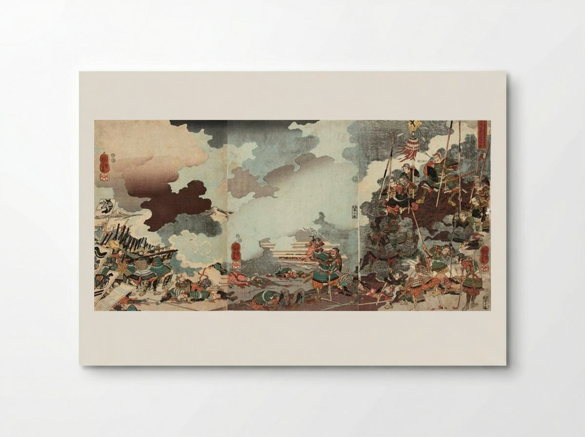 Yamamoto Kansuke, Wounded by Arrows - Utagawa Kuniyoshi - Poster