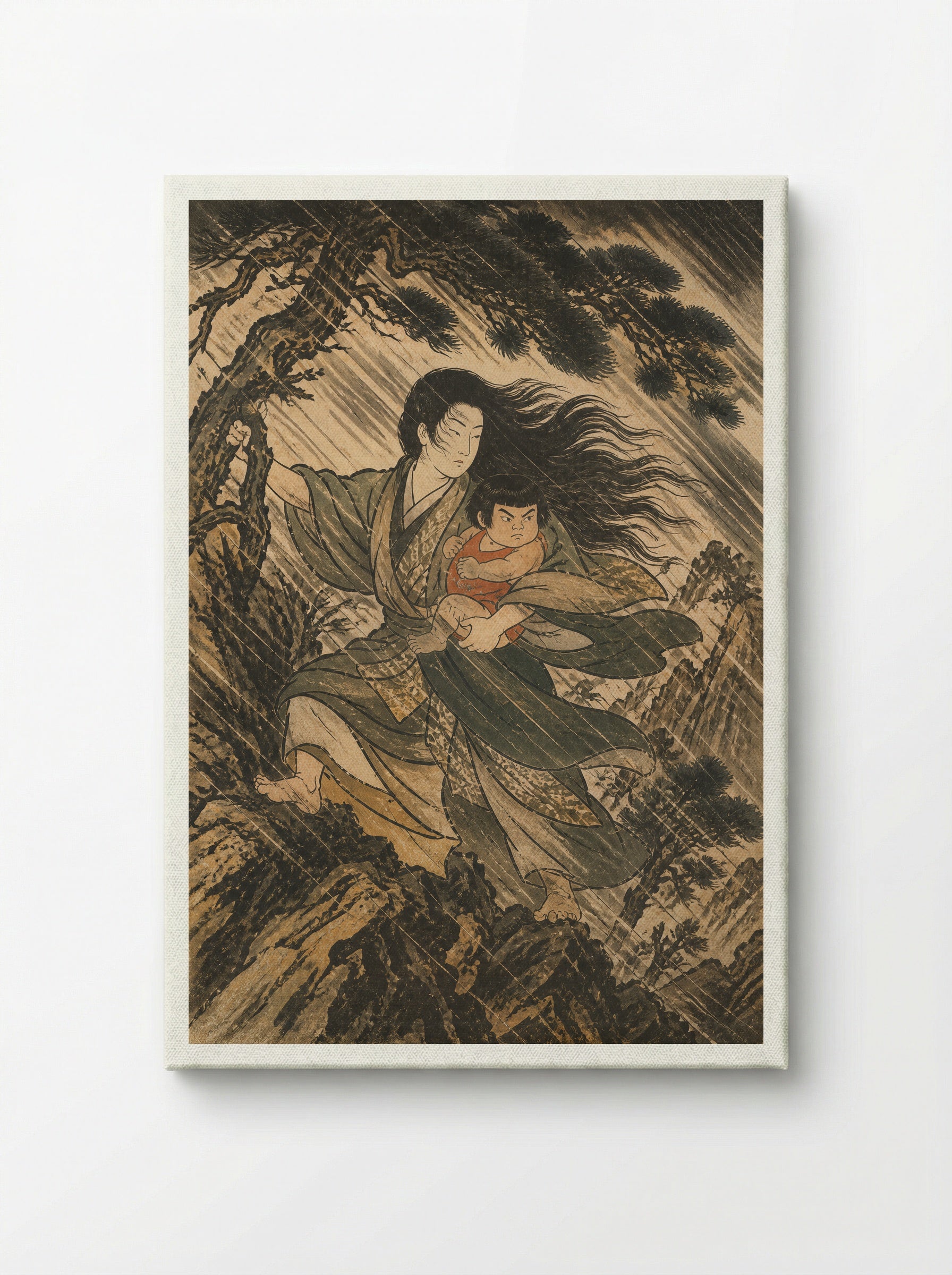 Yamauba and Kintaro: The Cabin under Ashigara - Canvas