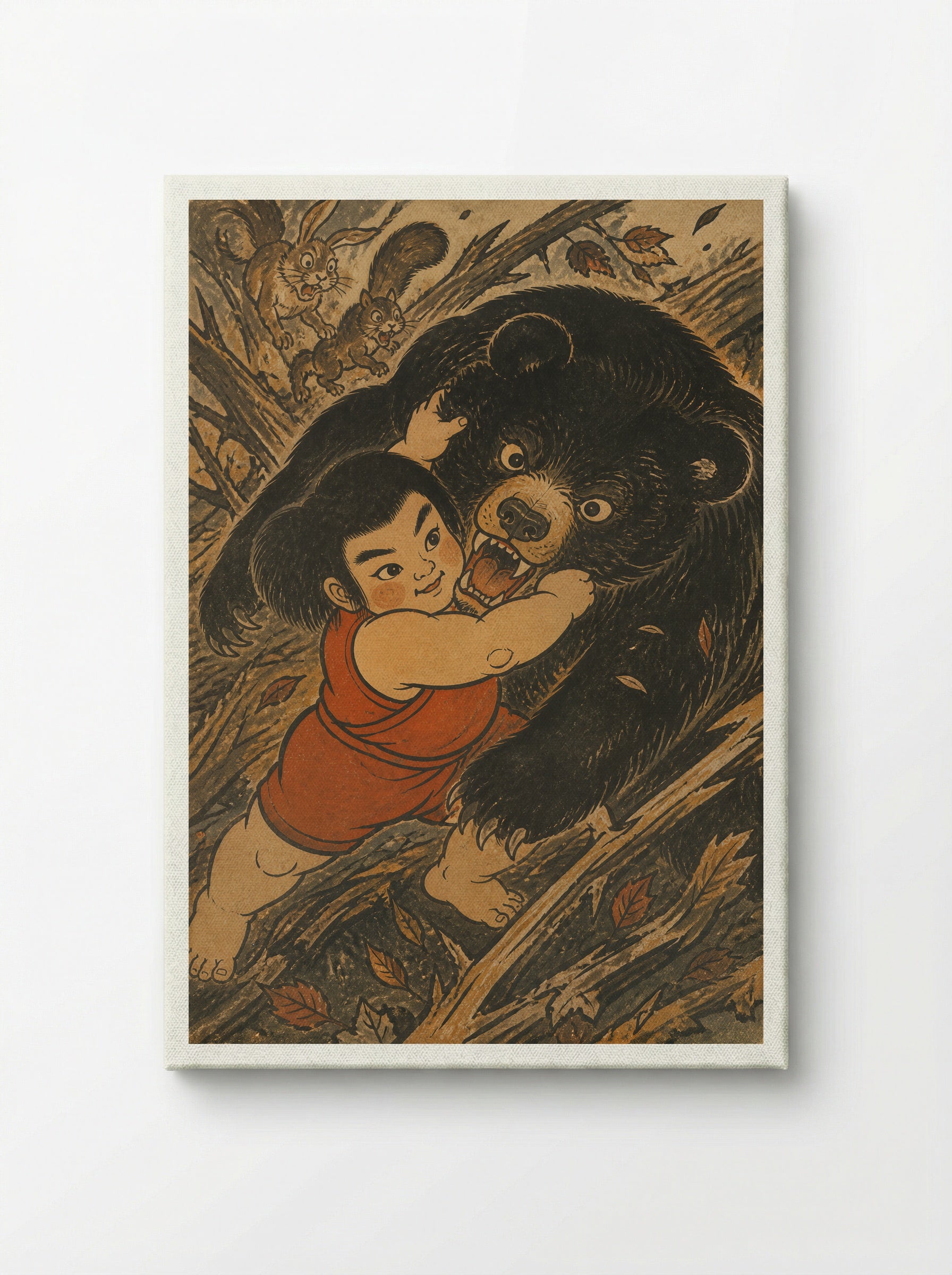Yamauba and Kintaro: The Mountain Being Turns - Canvas
