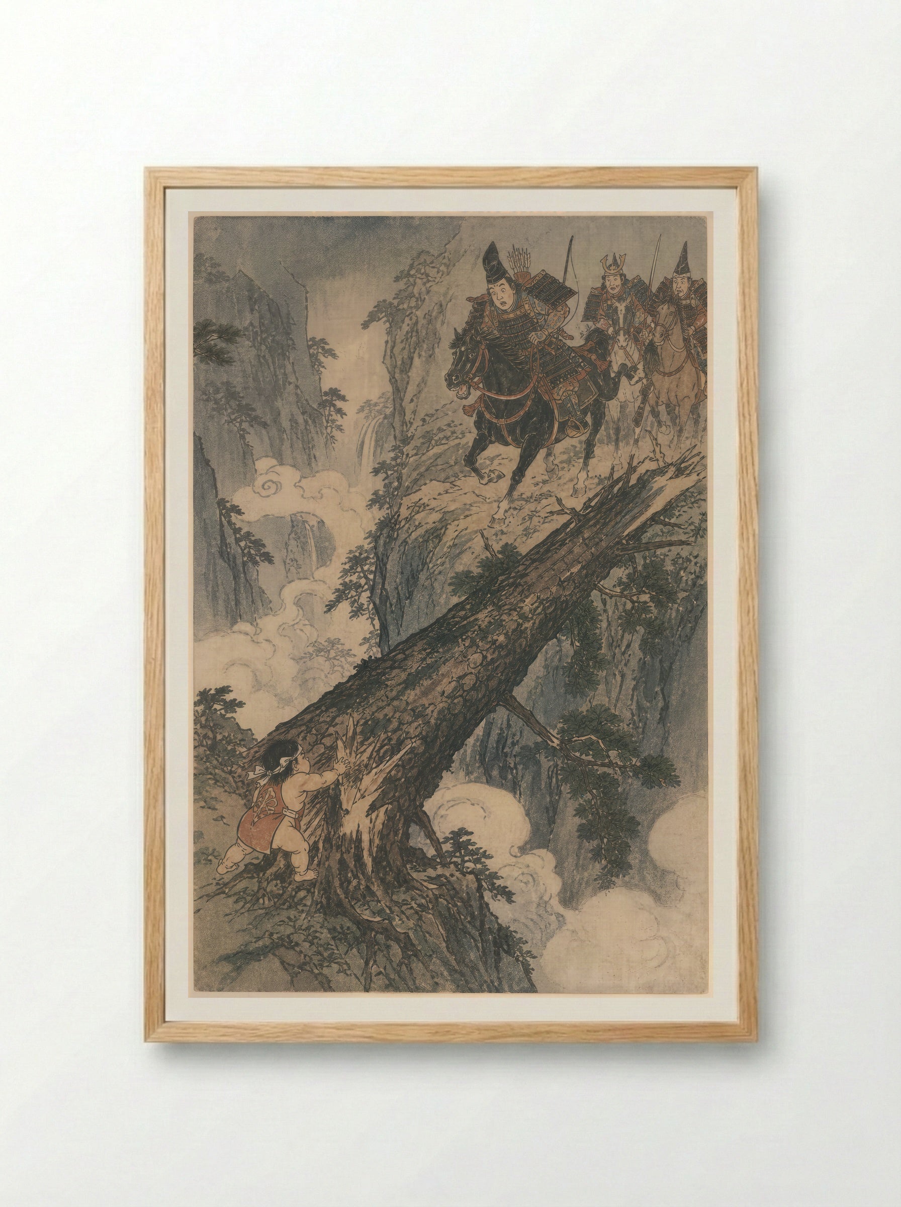 Yamauba and Kintaro: The Strength Test - Framed Print Wood