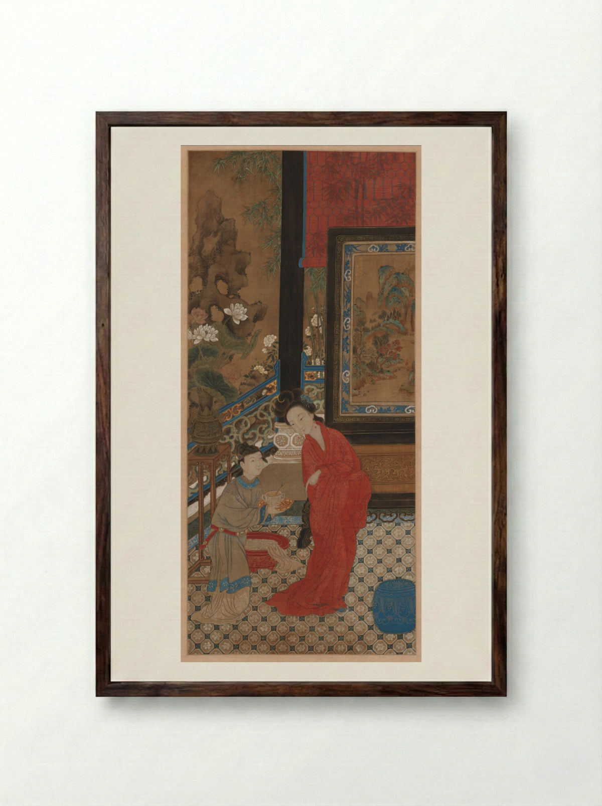 Yang Guifei Leaving the Bath - Gu Jianlong - Framed Print Dark Wood