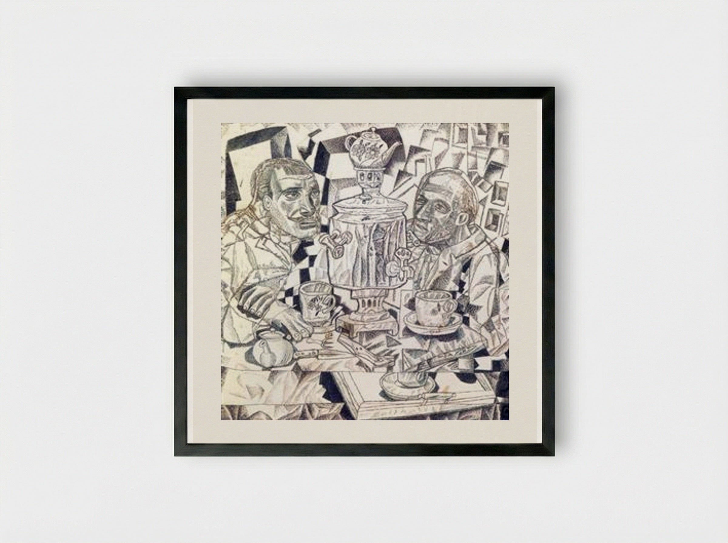 Yard Keepers (Dvorniki) - Pavel Filonov - Framed Print Black