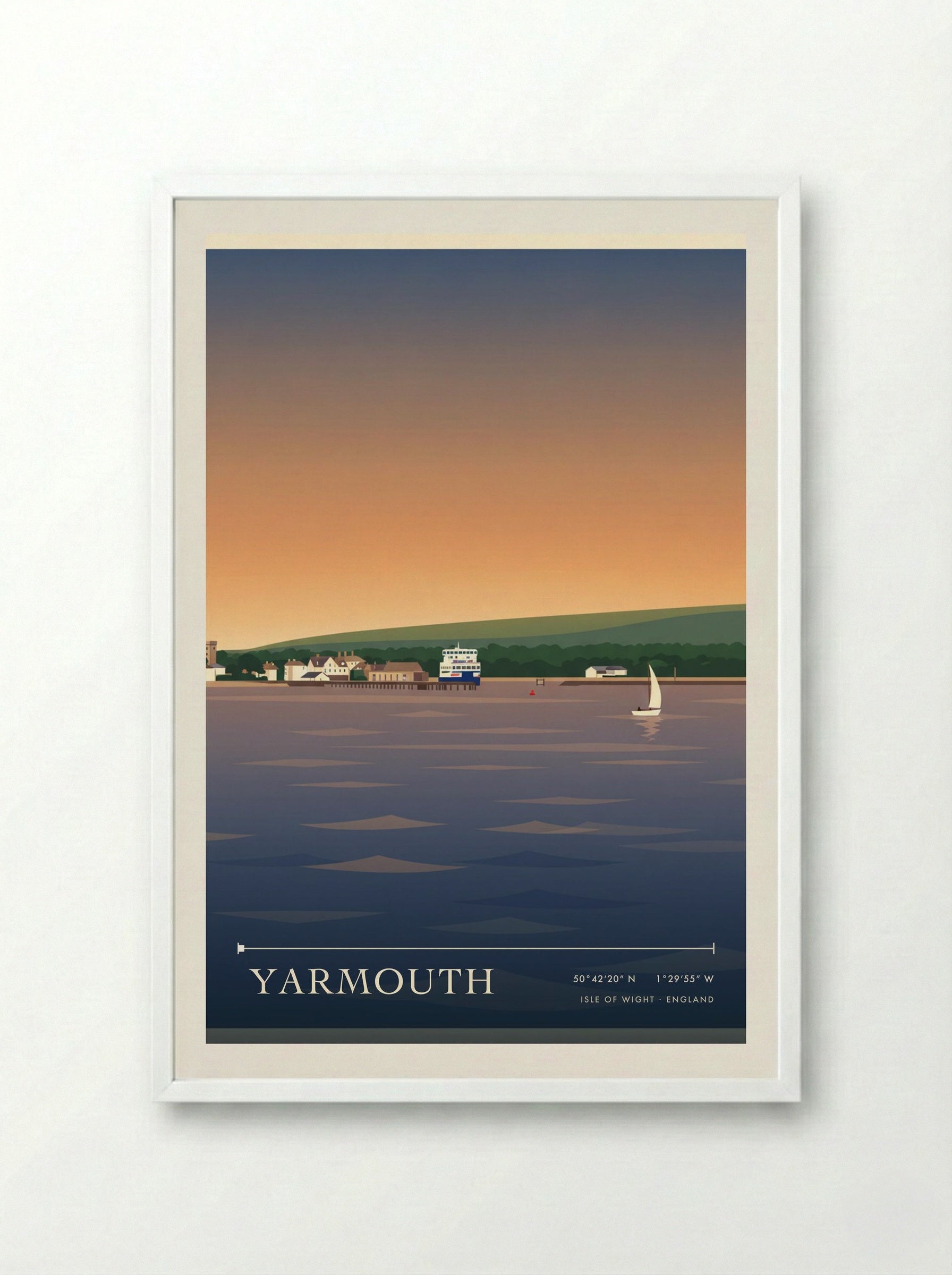 Yarmouth Isle of Wight England Travel Poster - Framed Print White