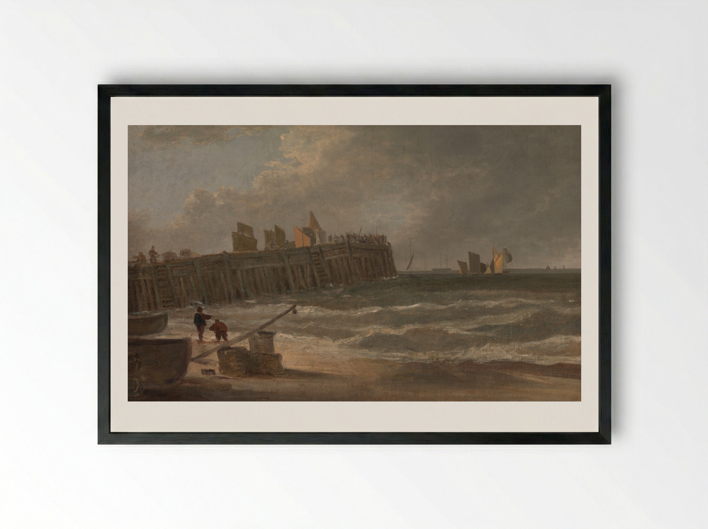 Yarmouth Jetty - John Crome - Framed Print Black
