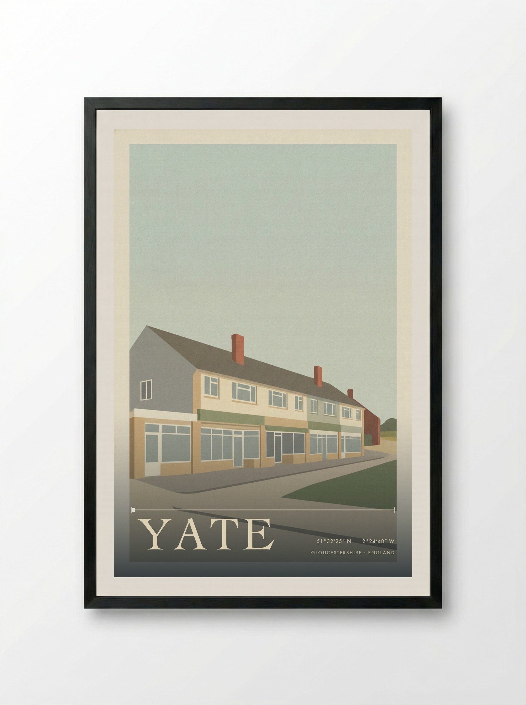 Yate Gloucestershire England Travel Poster - Framed Print Black