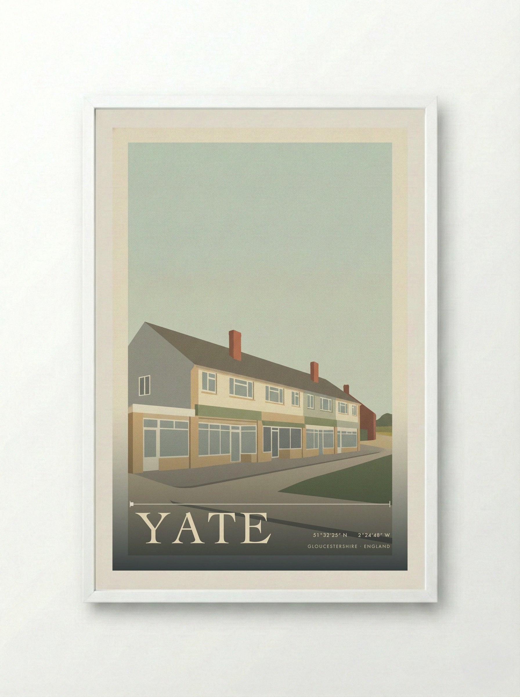 Yate Gloucestershire England Travel Poster - Framed Print White