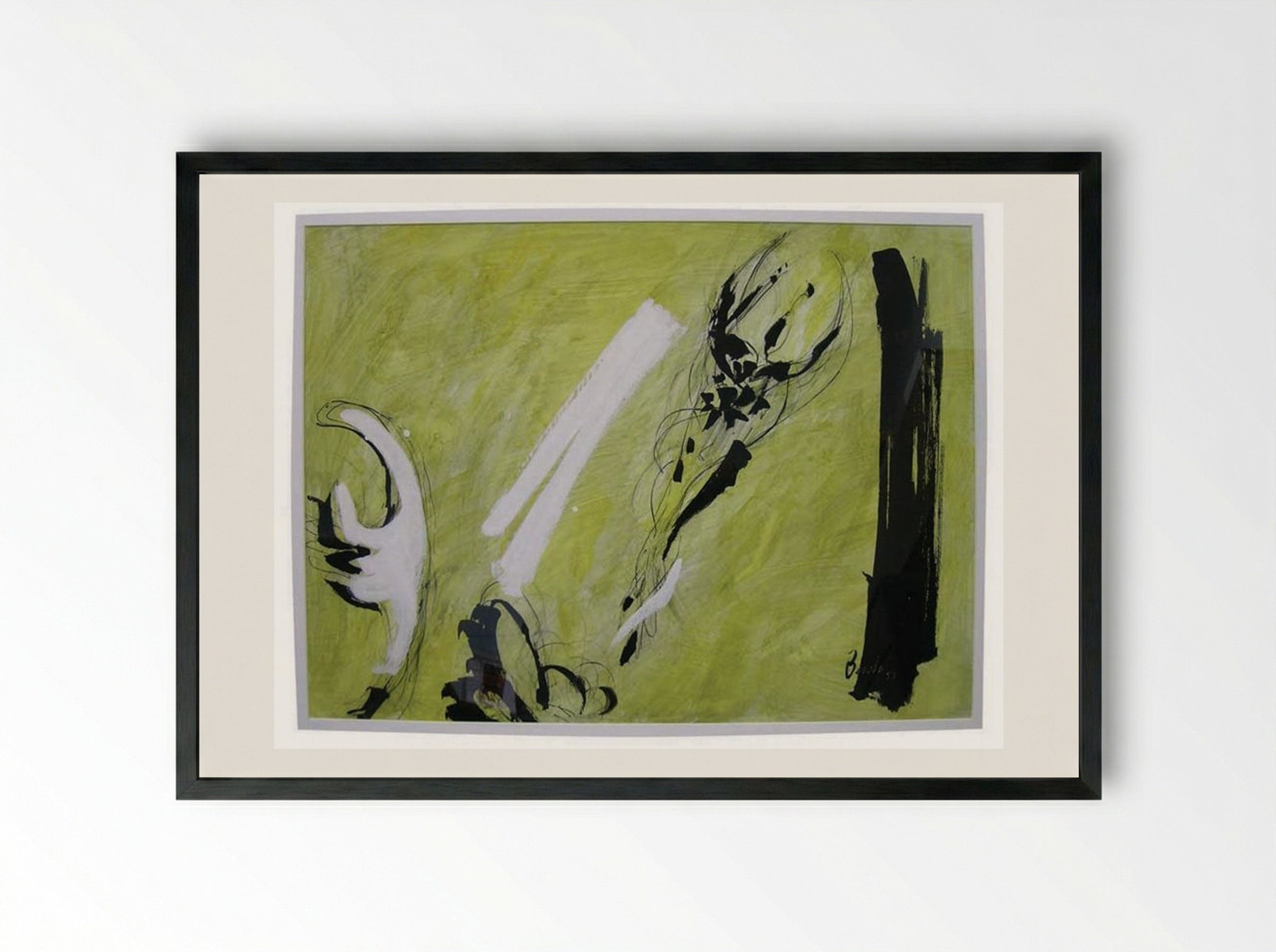 Yellow Flower - Jack Bush - Framed Print Black