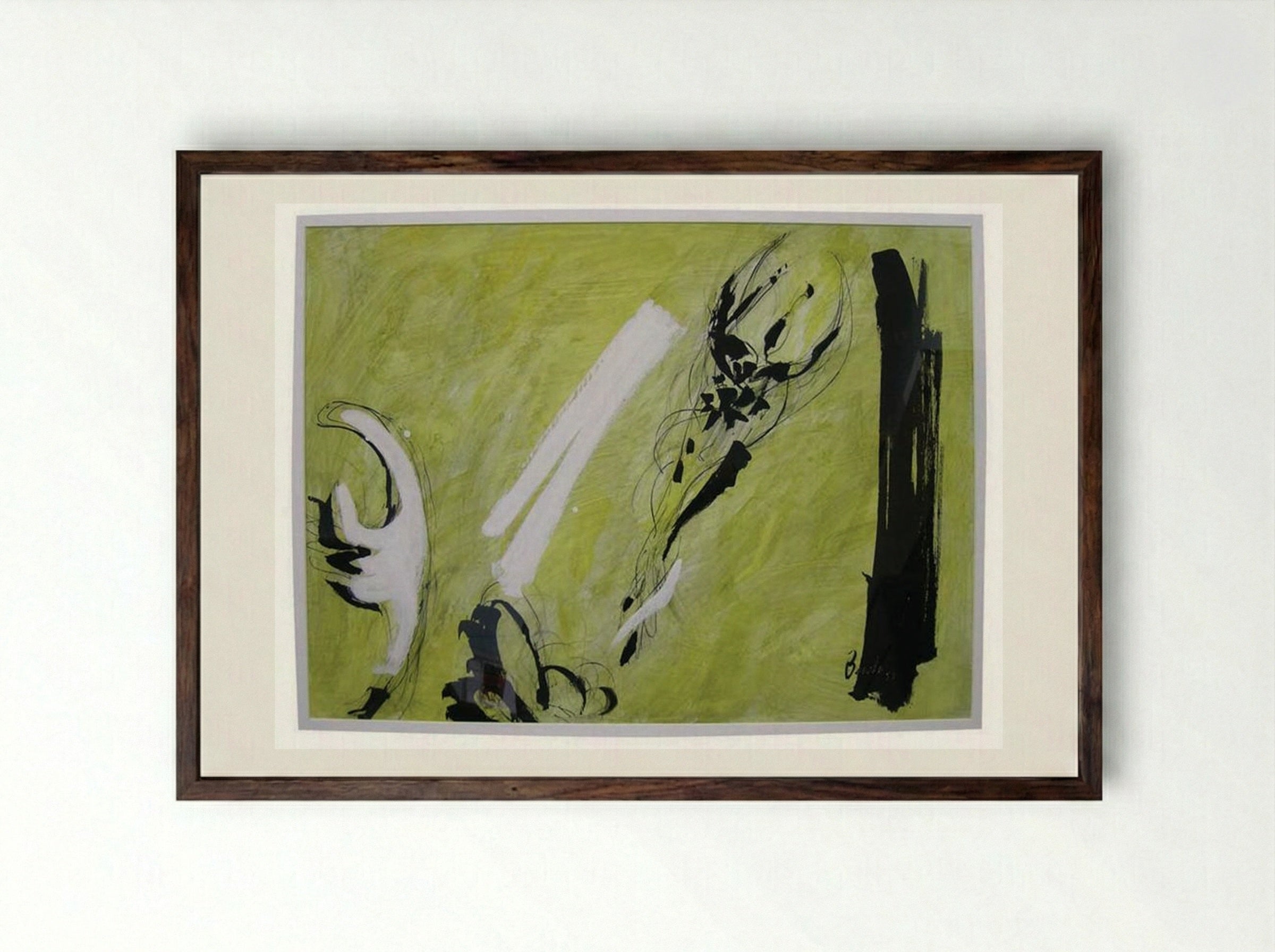 Yellow Flower - Jack Bush - Framed Print Dark Wood