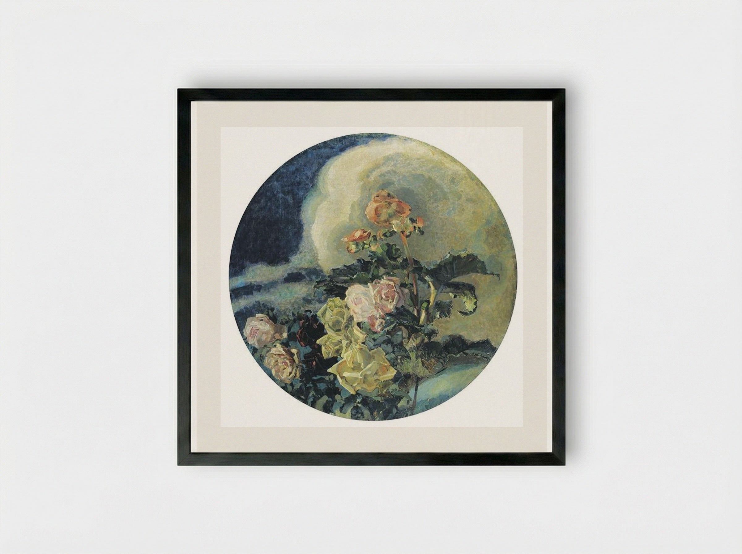 Yellow Roses - Mikhail Vrubel - Framed Print Black