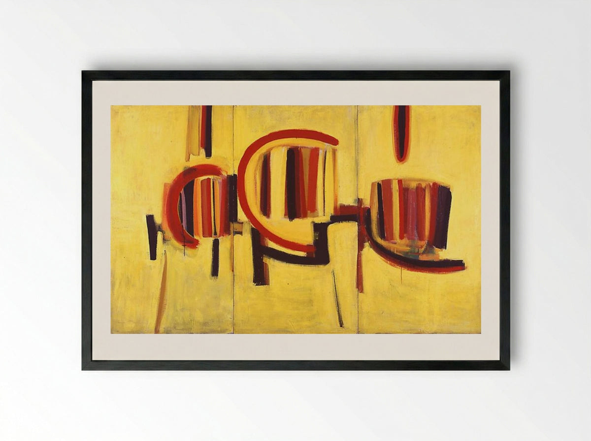 Yellow Triptych - Terry Frost - Framed Print Black