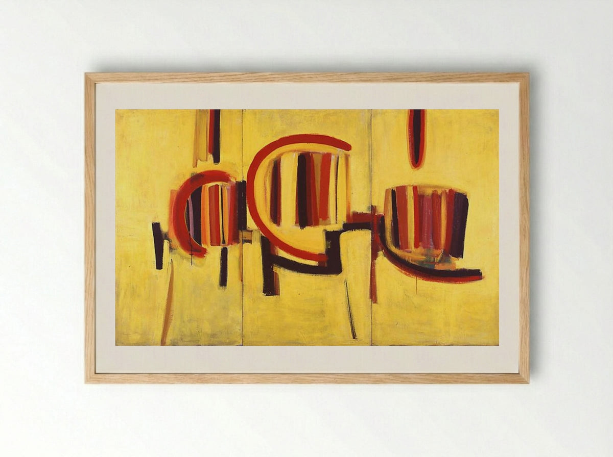 Yellow Triptych - Terry Frost - Framed Print Wood