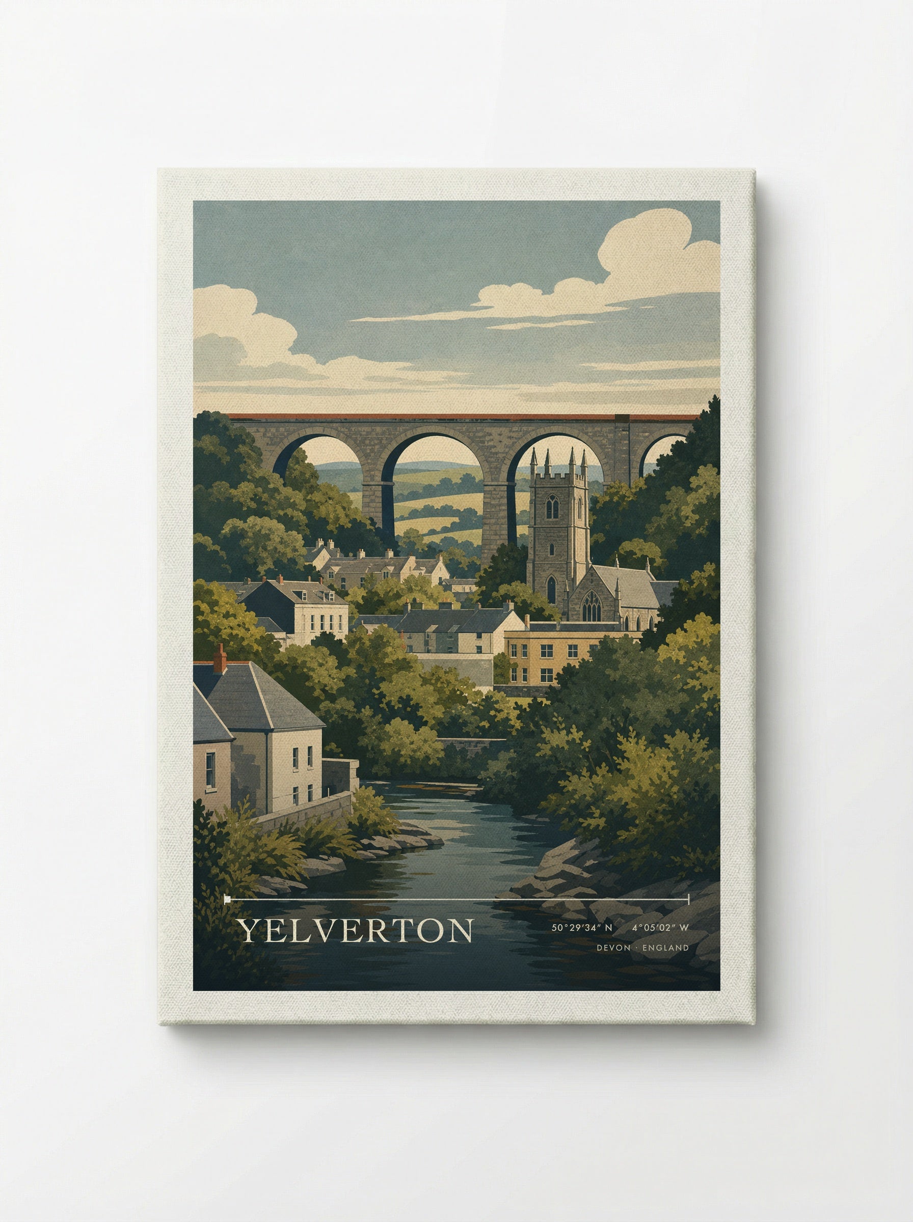Yelverton Devon England Travel Poster - Canvas