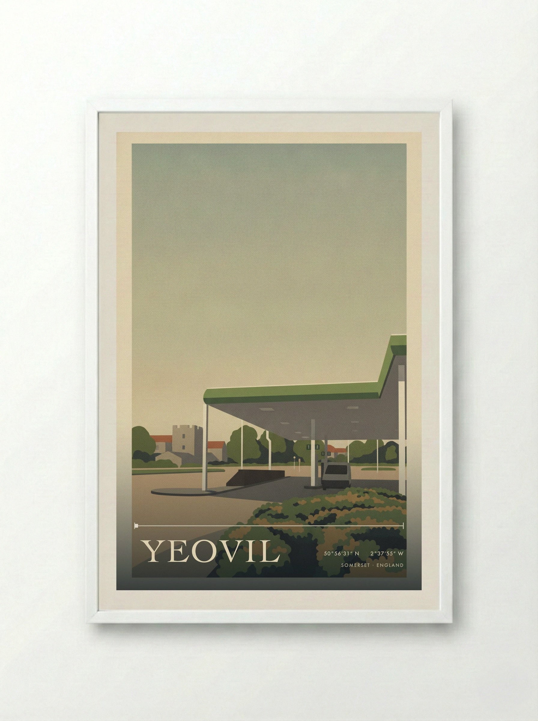Yeovil Somerset England Travel Poster - Framed Print White