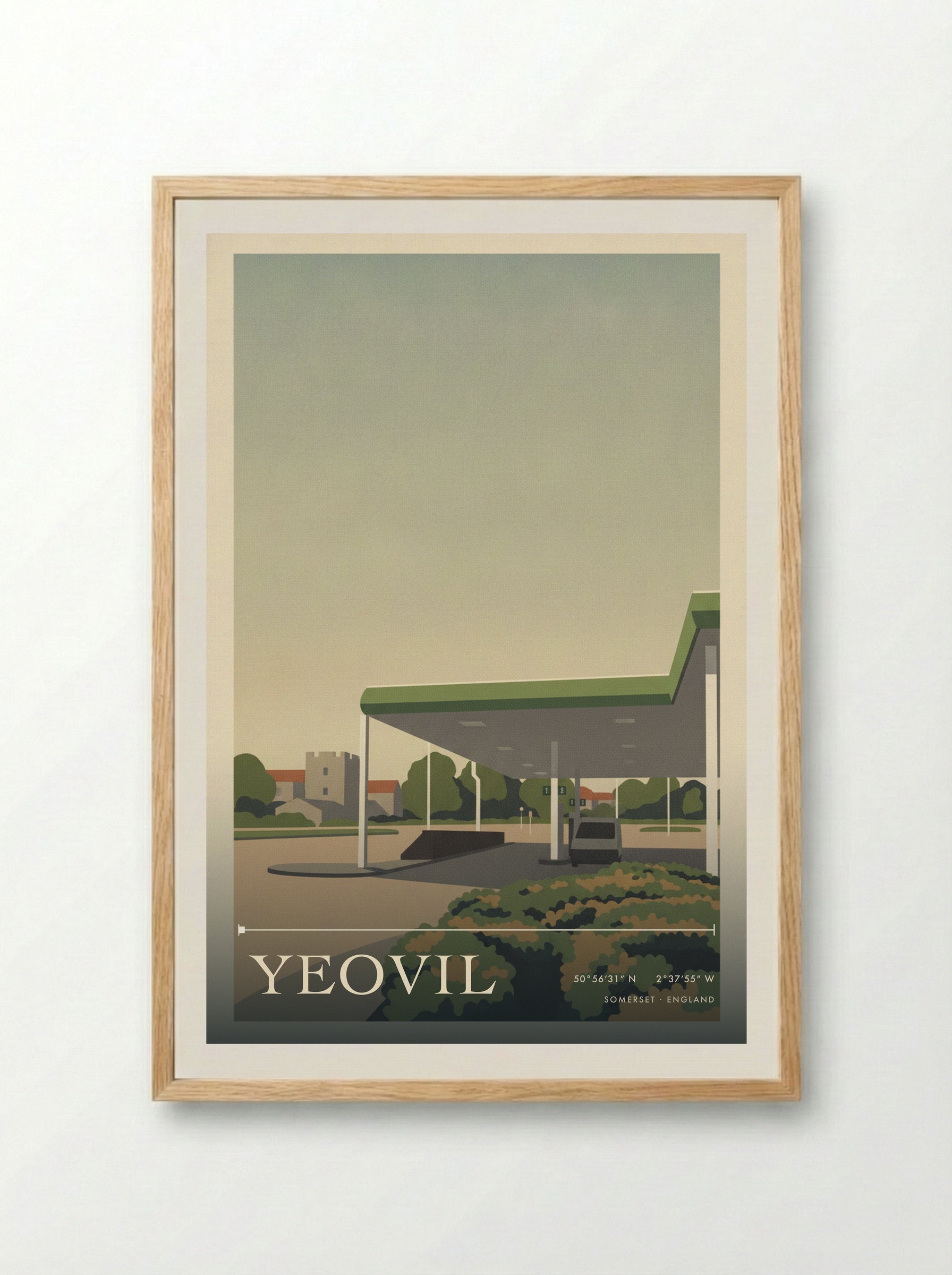 Yeovil Somerset England Travel Poster - Framed Print Wood