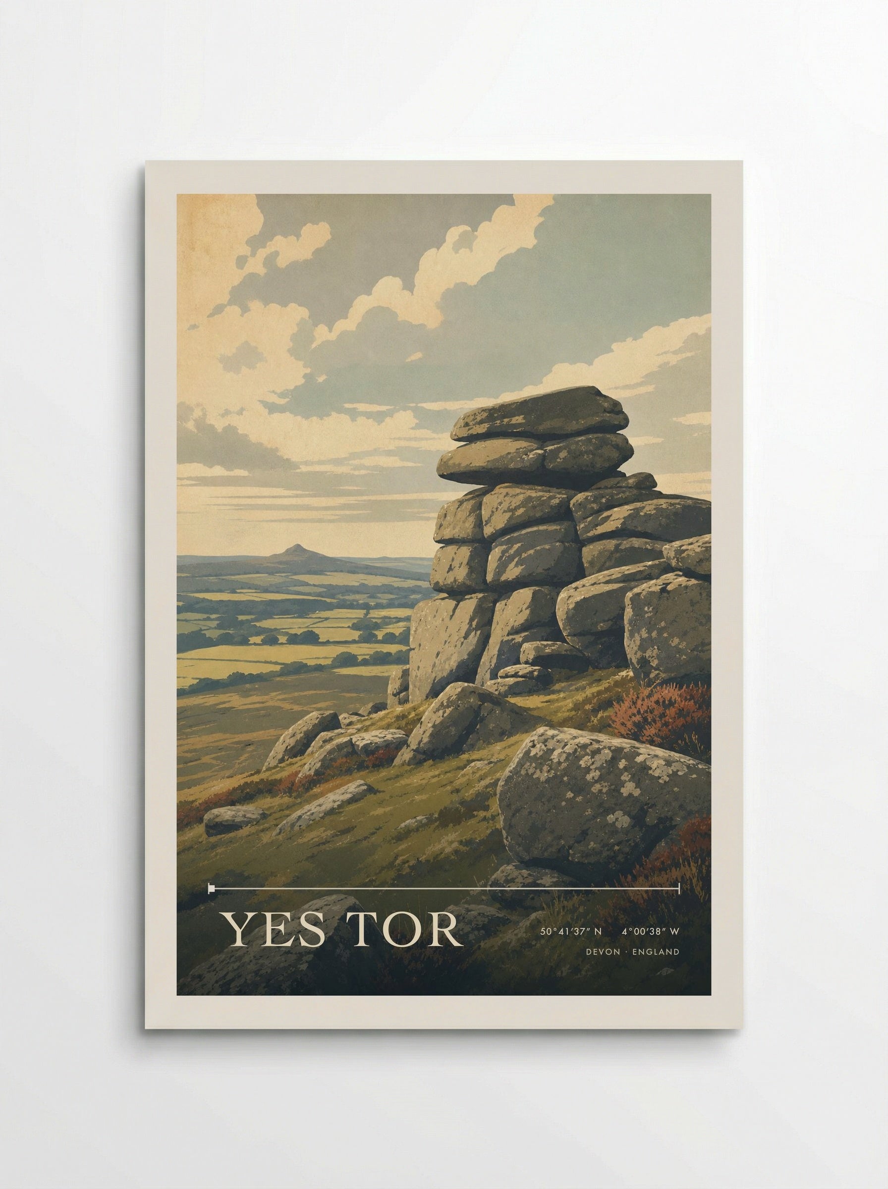 Yes Tor Devon England Travel Poster - Poster
