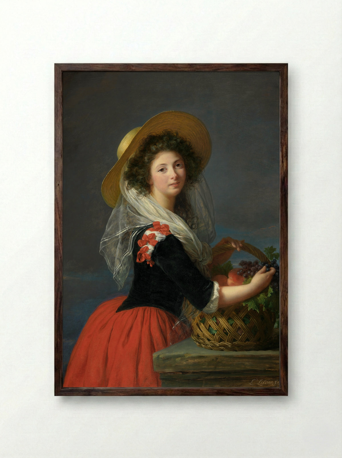 Yolande Gabrielle Martine, duchesse de Polignac - Elisabeth Vigée-Le Brun - Framed Print Dark Wood