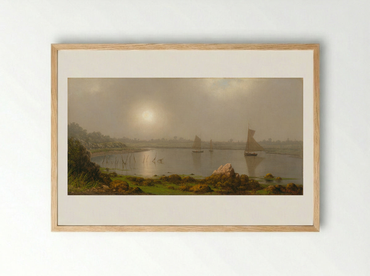 York Harbor, Coast of Maine - Martin Johnson Heade - Framed Print Wood
