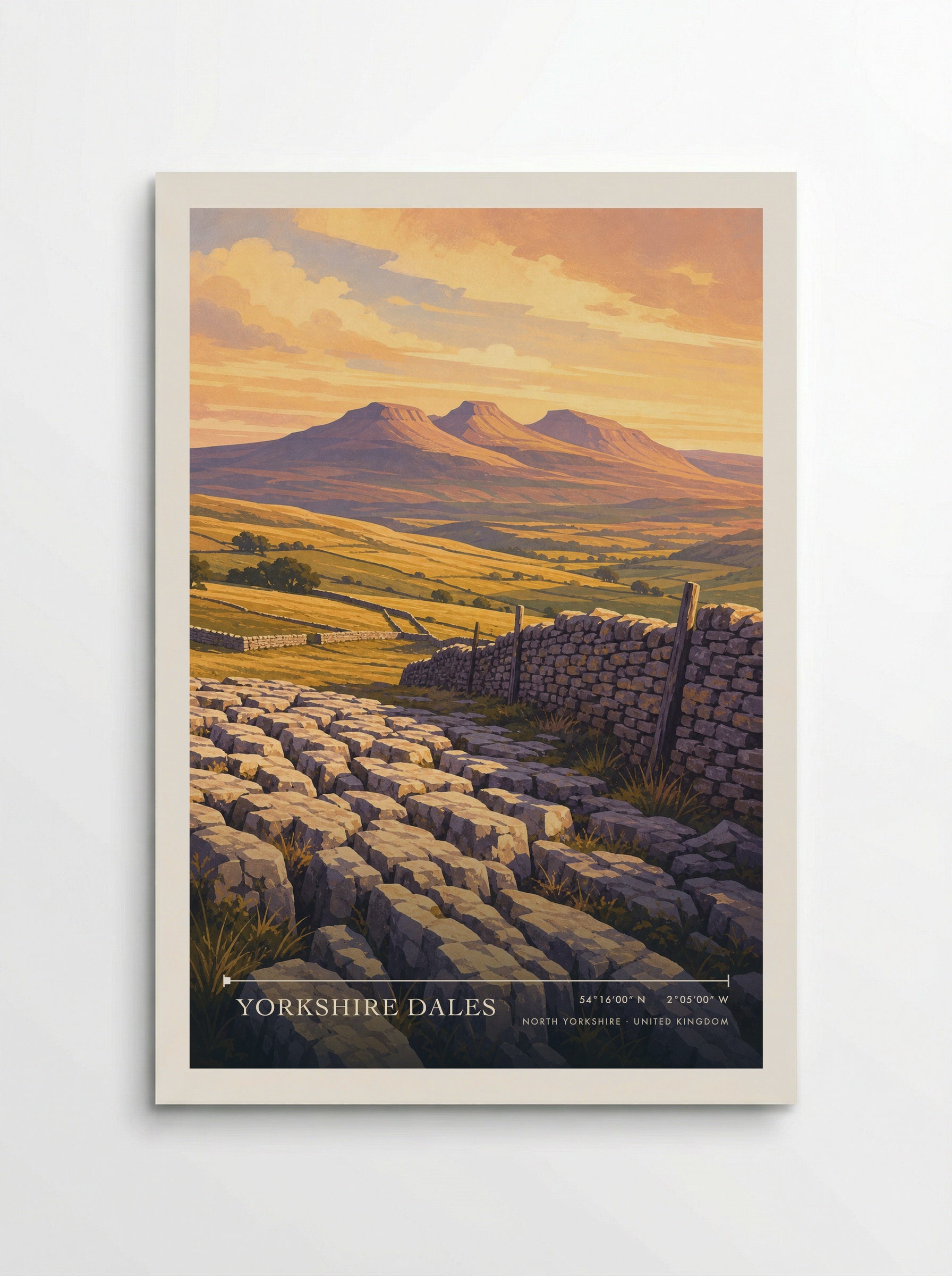 Yorkshire Dales North Yorkshire United Kingdom Travel Poster - Poster