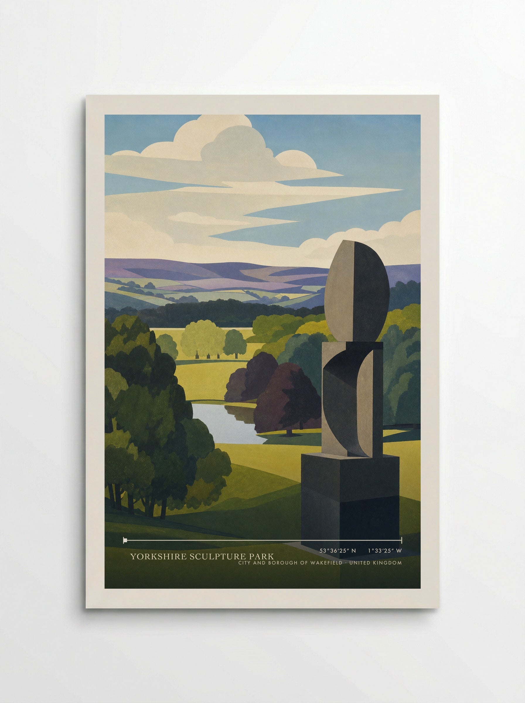 Yorkshire Sculpture Park City and Borough of Wakefield United Kingdom Travel Poster - Poster