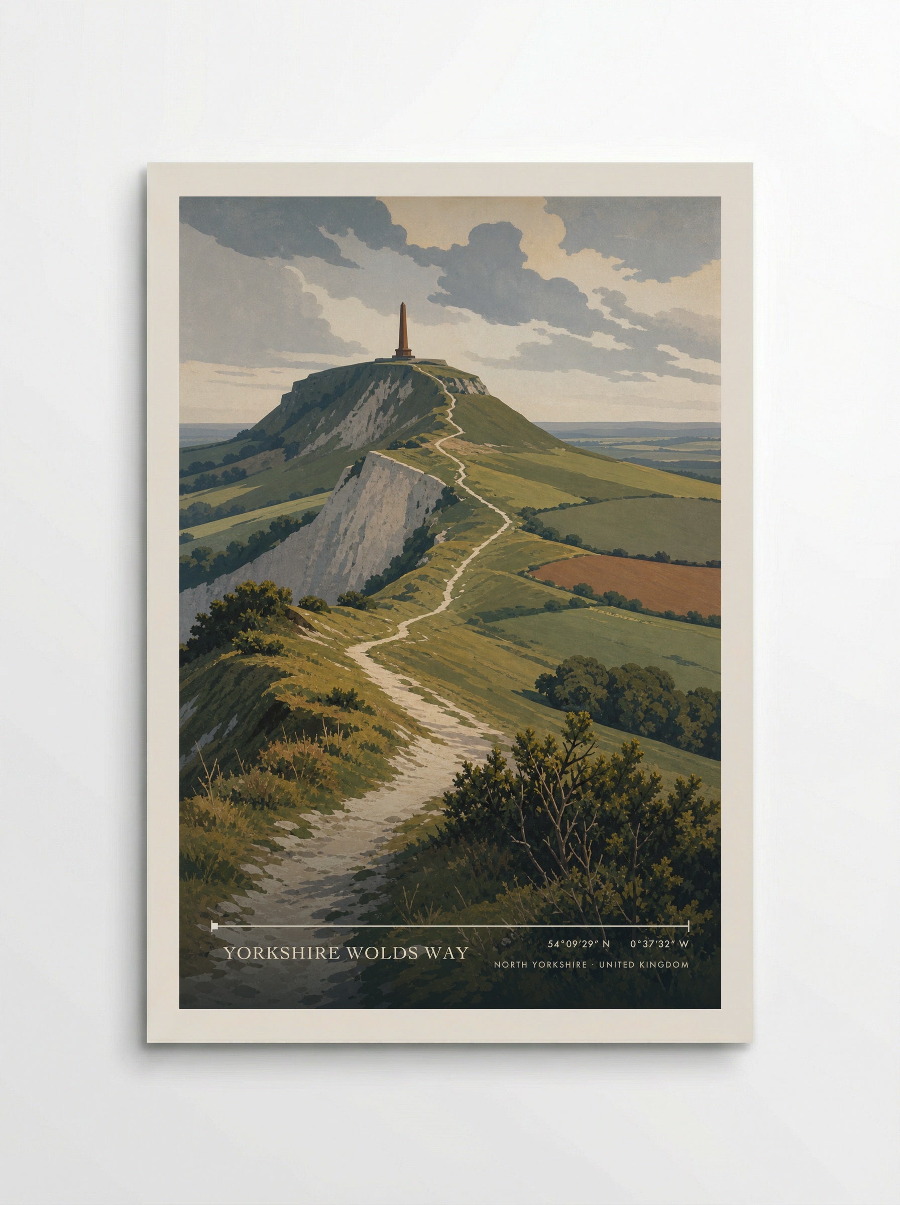 Yorkshire Wolds Way North Yorkshire United Kingdom Travel Poster - Poster