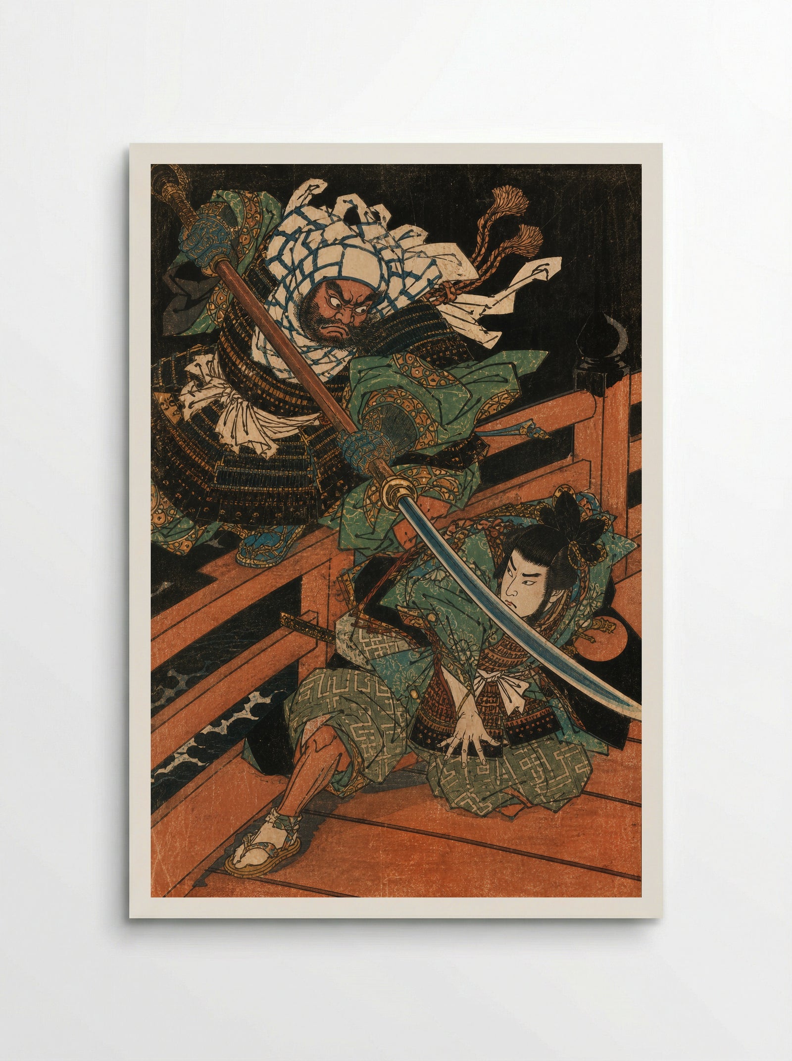 Yoshitsune and Benkei on Gojo Bridge: Beneath the Naginata