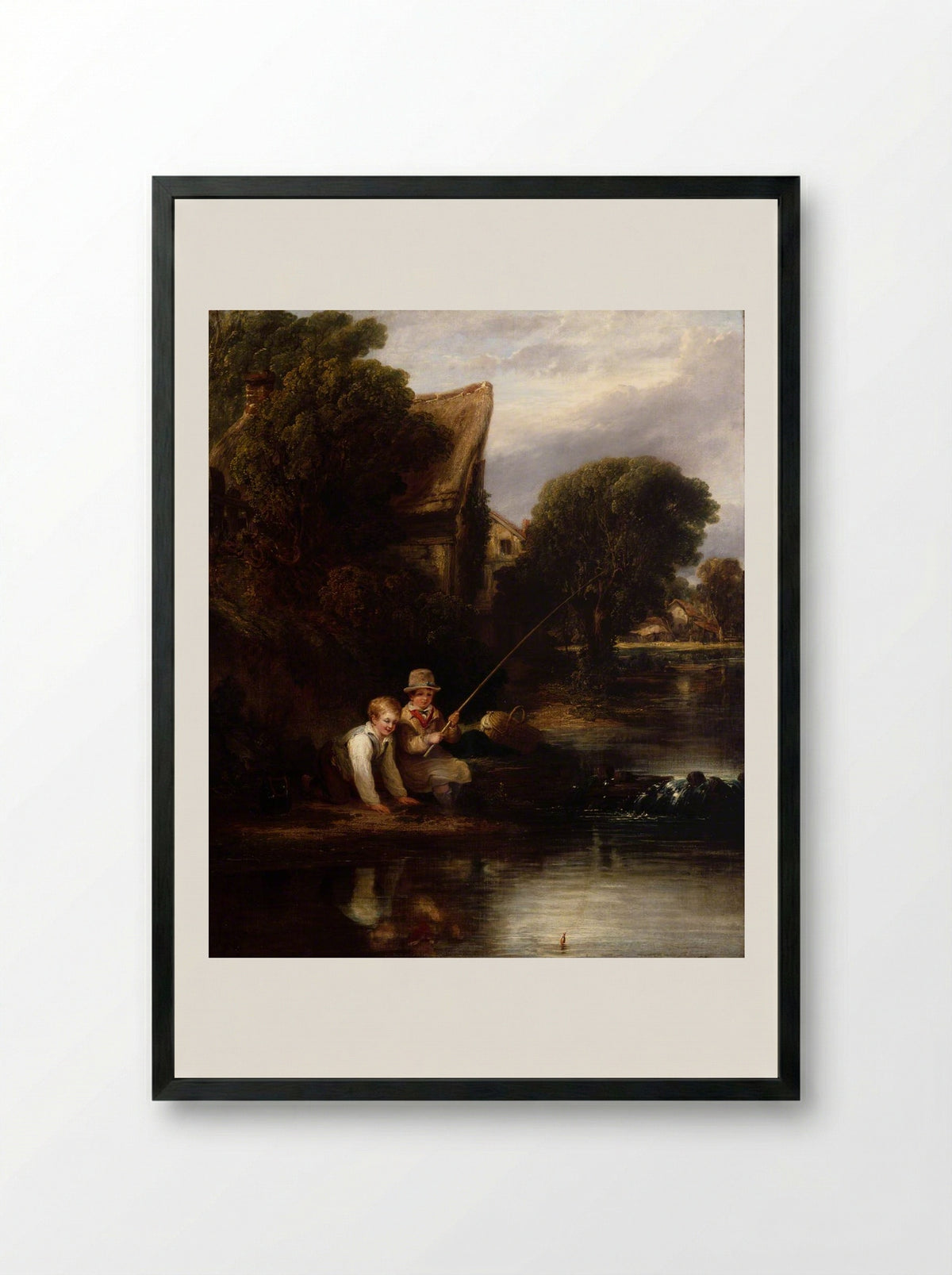 Young Anglers - William Collins - Framed Print Black