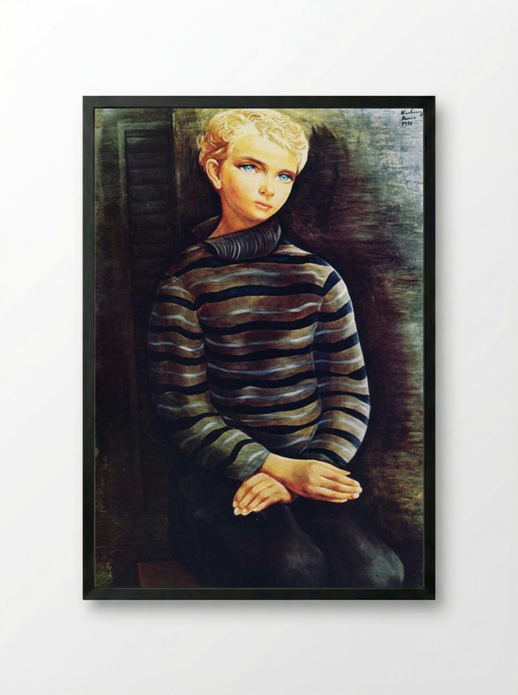 Young Blond Boy - Moïse Kisling - Framed Print Black