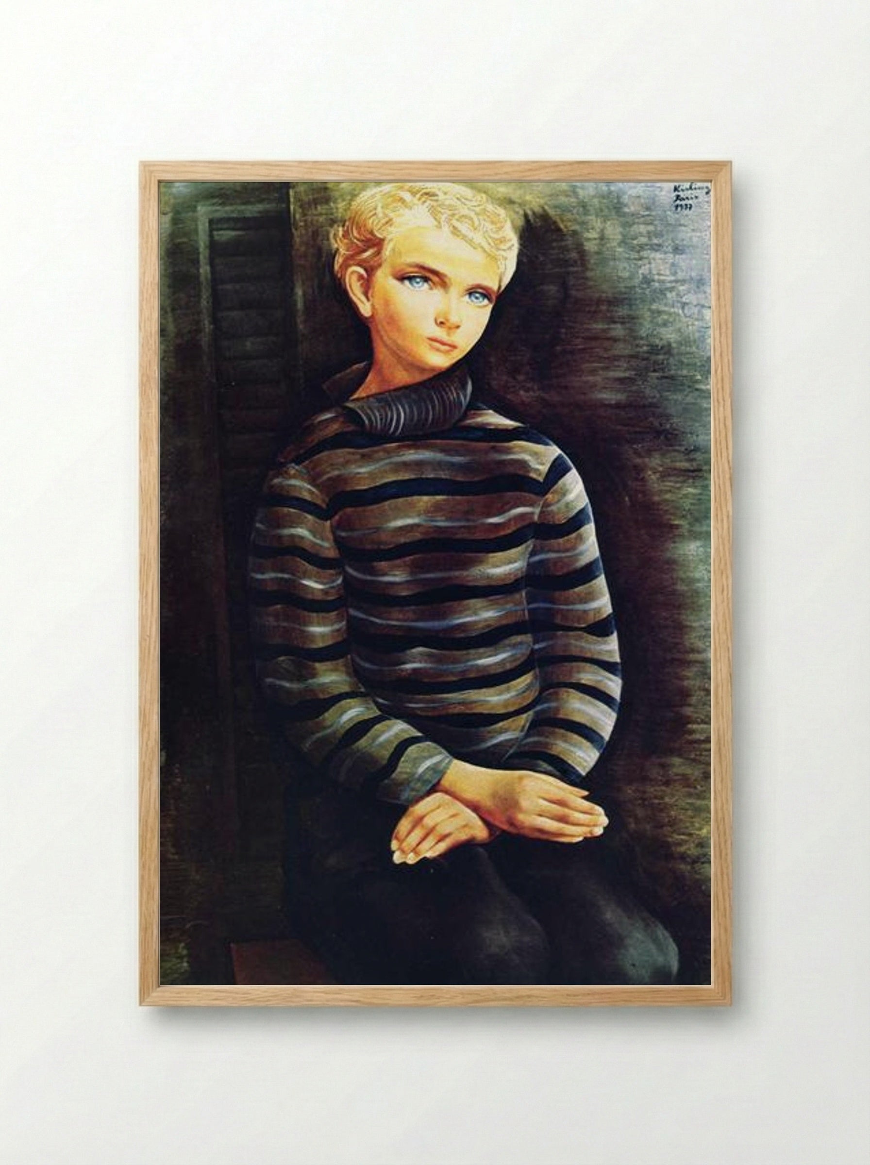 Young Blond Boy - Moïse Kisling - Framed Print Wood