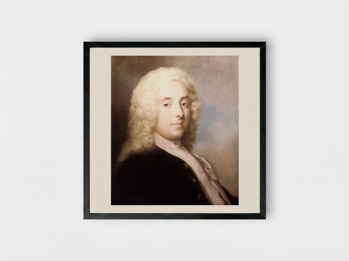 Young Cavalier - Rosalba Carriera - Framed Print Black
