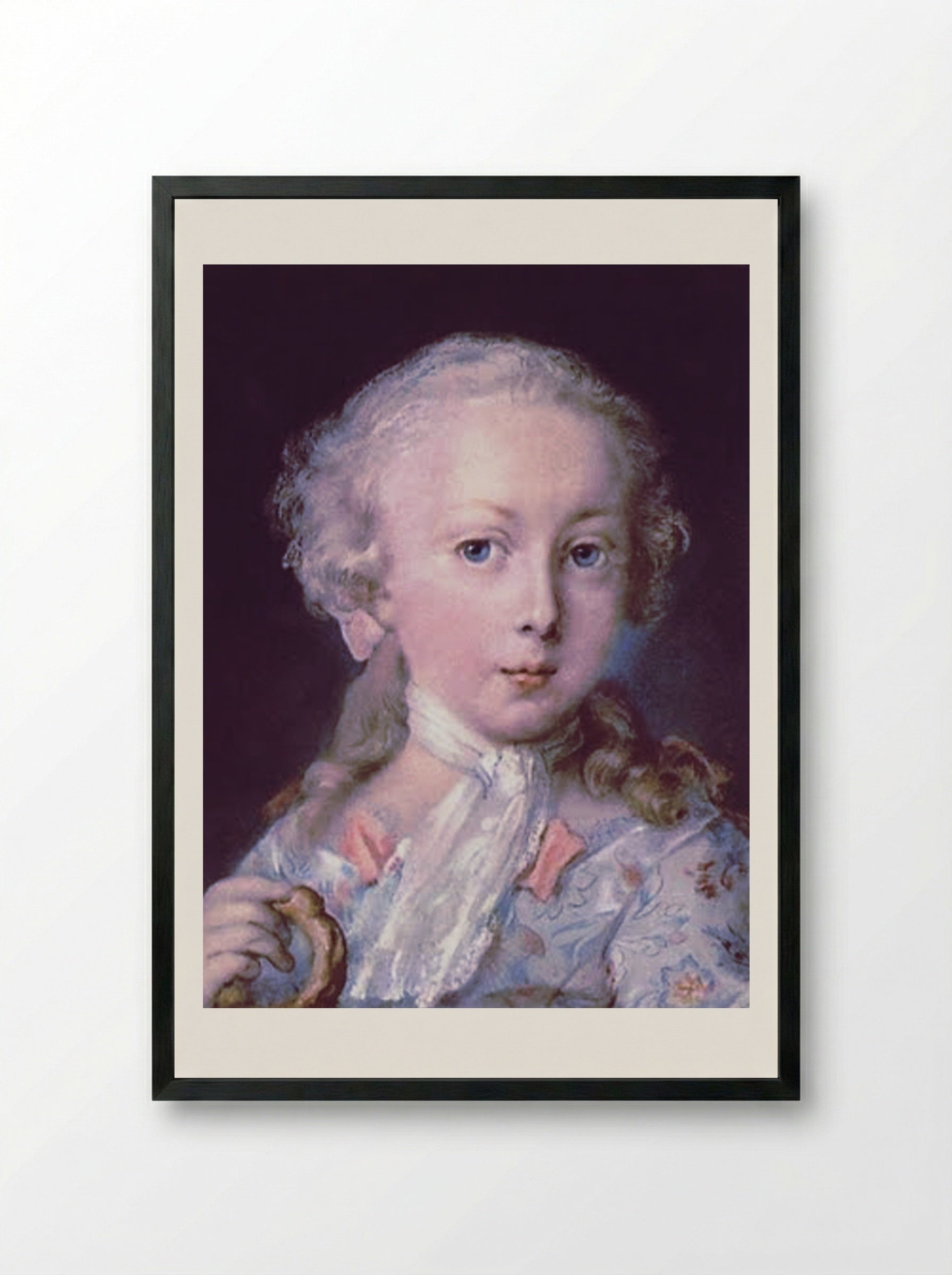 Young Child of the Le Blond Family - Rosalba Carriera - Framed Print Black