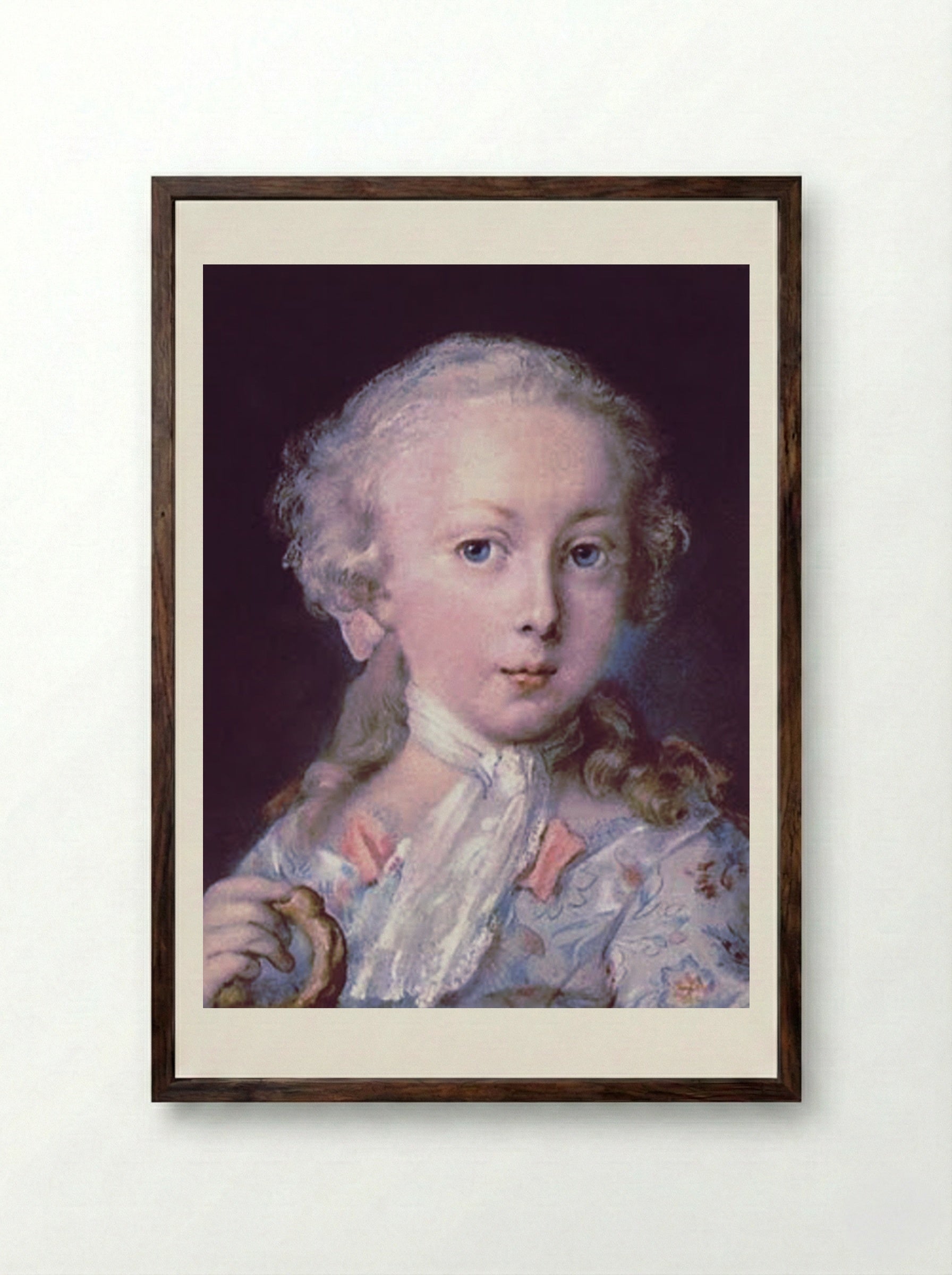 Young Child of the Le Blond Family - Rosalba Carriera - Framed Print Dark Wood