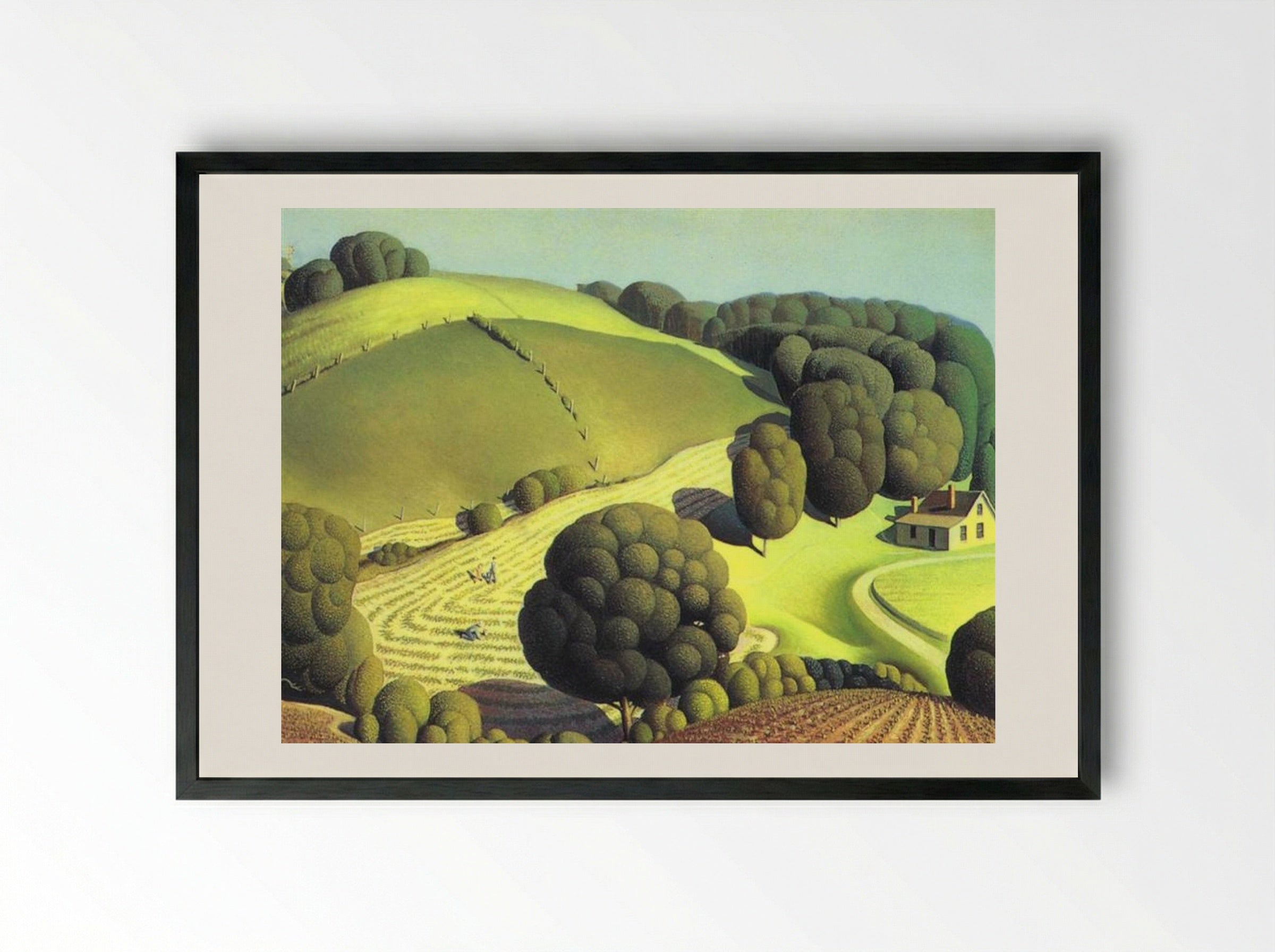 Young Corn - Grant Wood - Framed Print Black