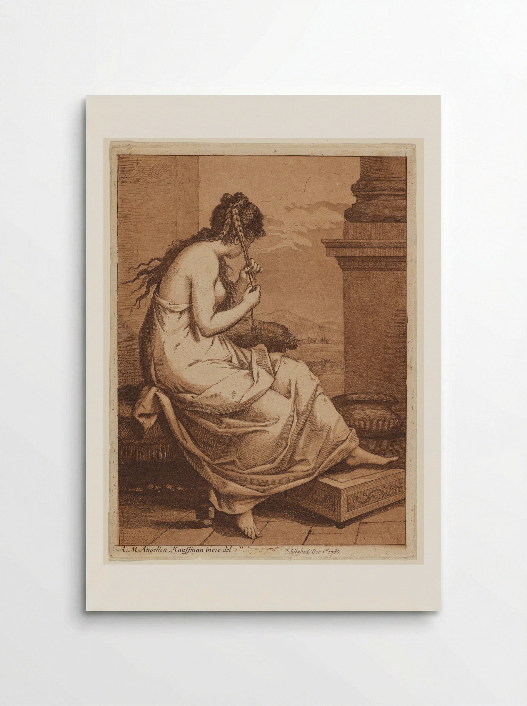 Young Girl Braiding her Hair - Angelica Kauffmann - Poster