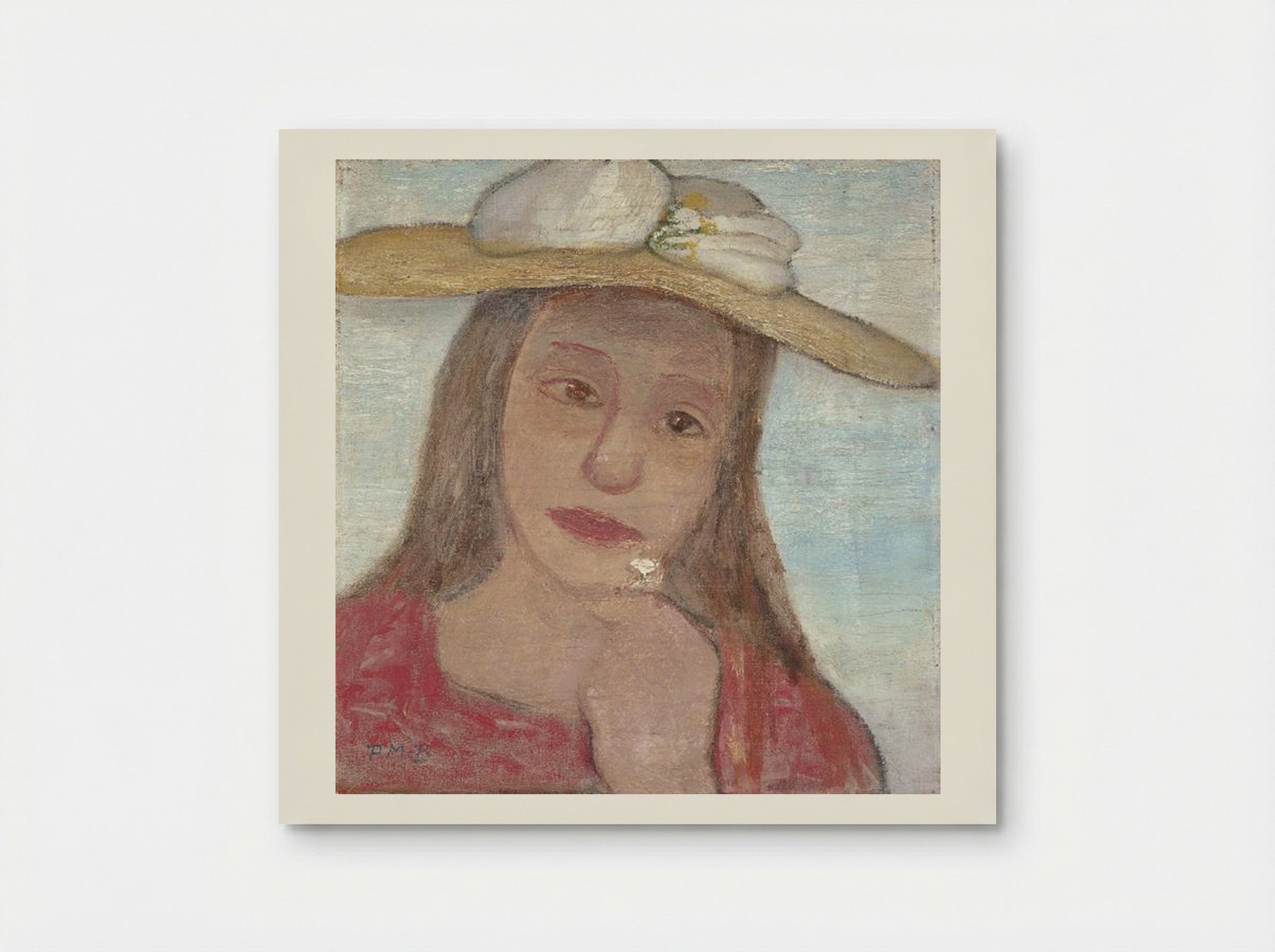 Young Girl With Straw Hat And A Flower In Her Hand - Paula Modersohn-Becker - Poster