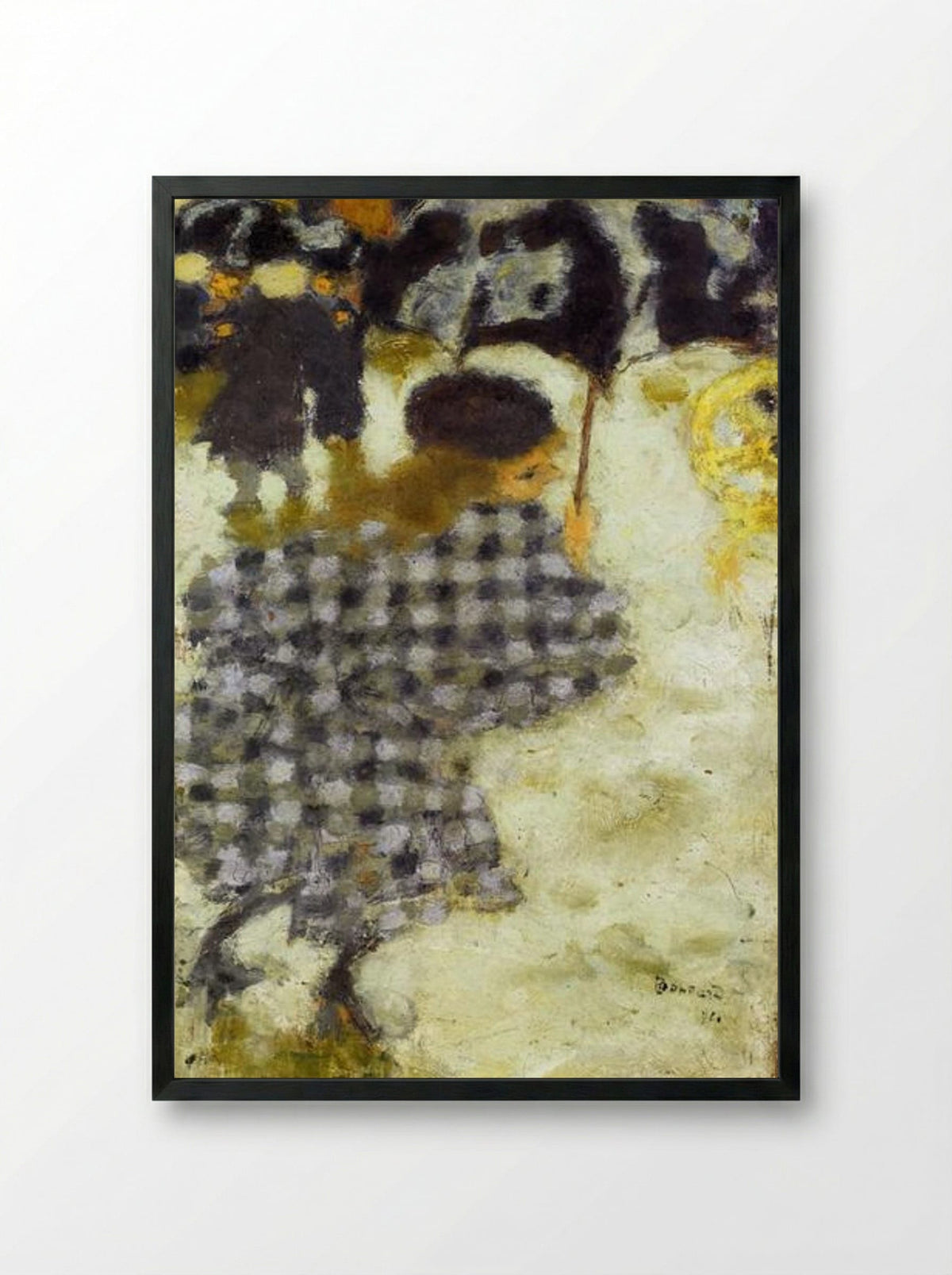 Young Girl with Umbrella - Pierre Bonnard - Framed Print Black