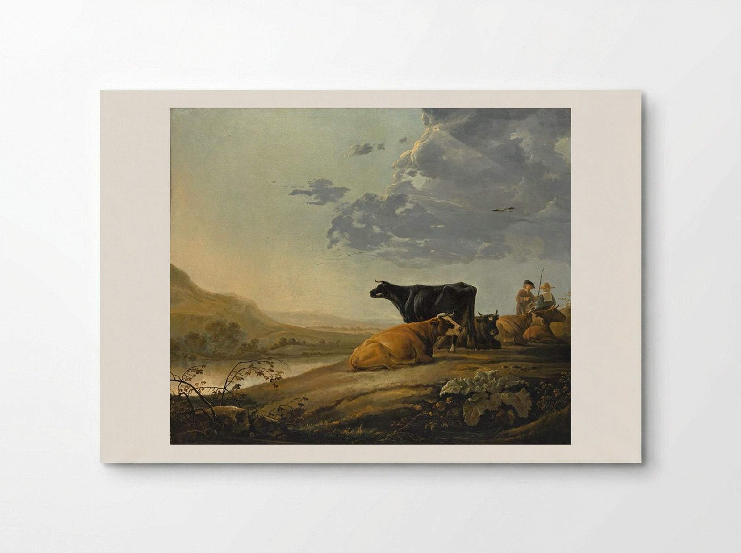 Young Herdsmen with Cows - Aelbert Cuyp - Poster