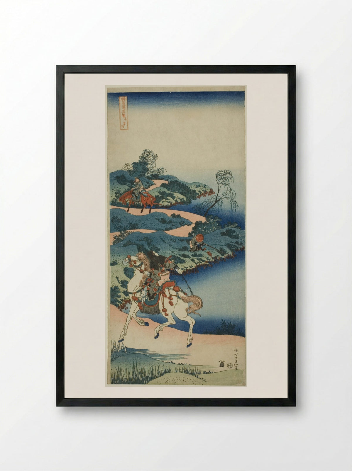 Young Man Departing (Shonenko) - Katsushika Hokusai - Framed Print Black