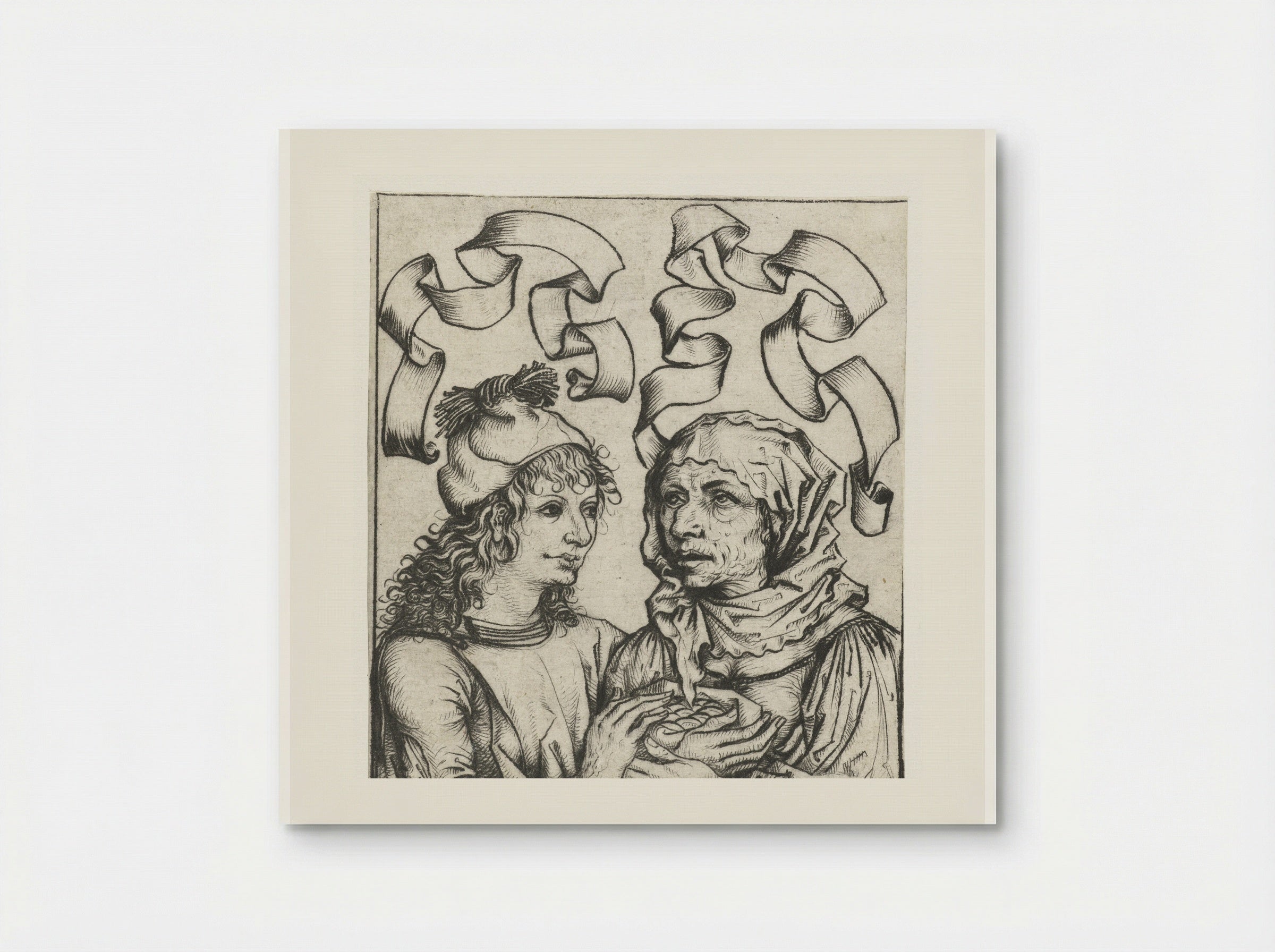 Young Man and Old Woman - Master of the Amsterdam Cabinet - Poster