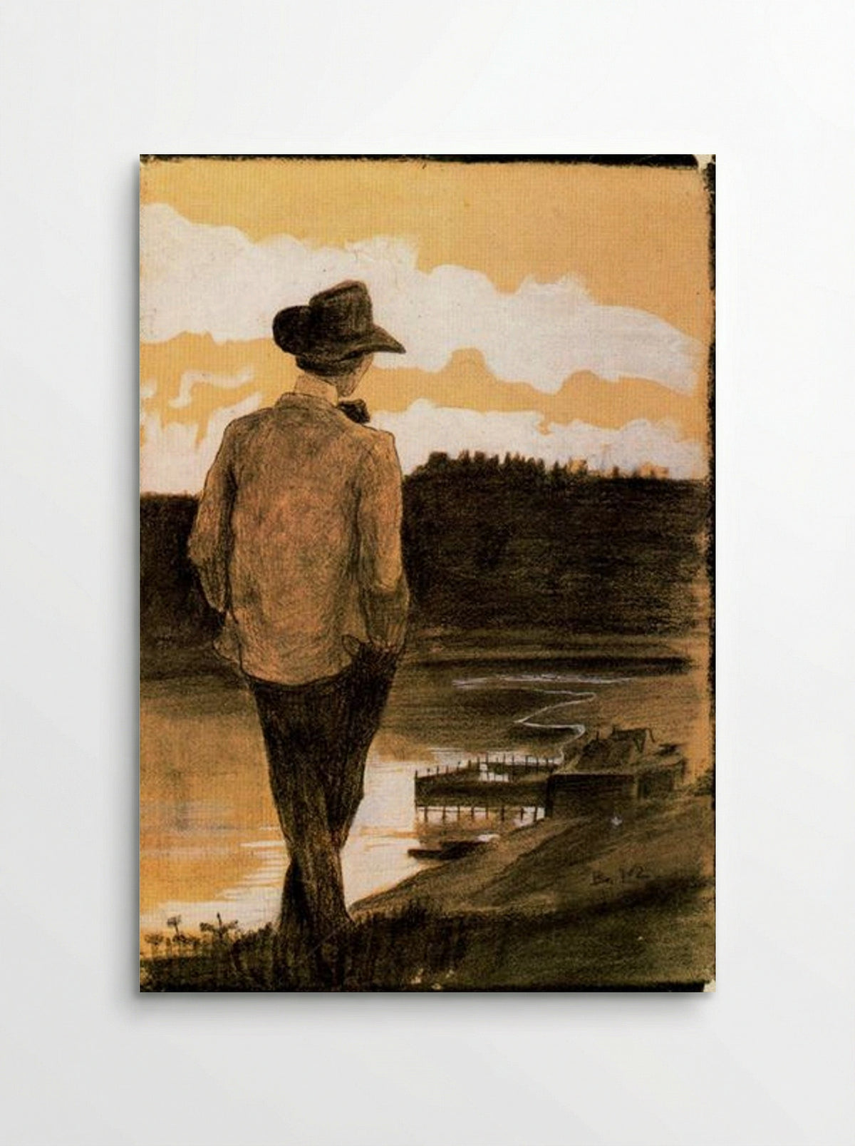 Young Man on a Riverbank - Umberto Boccioni - Poster