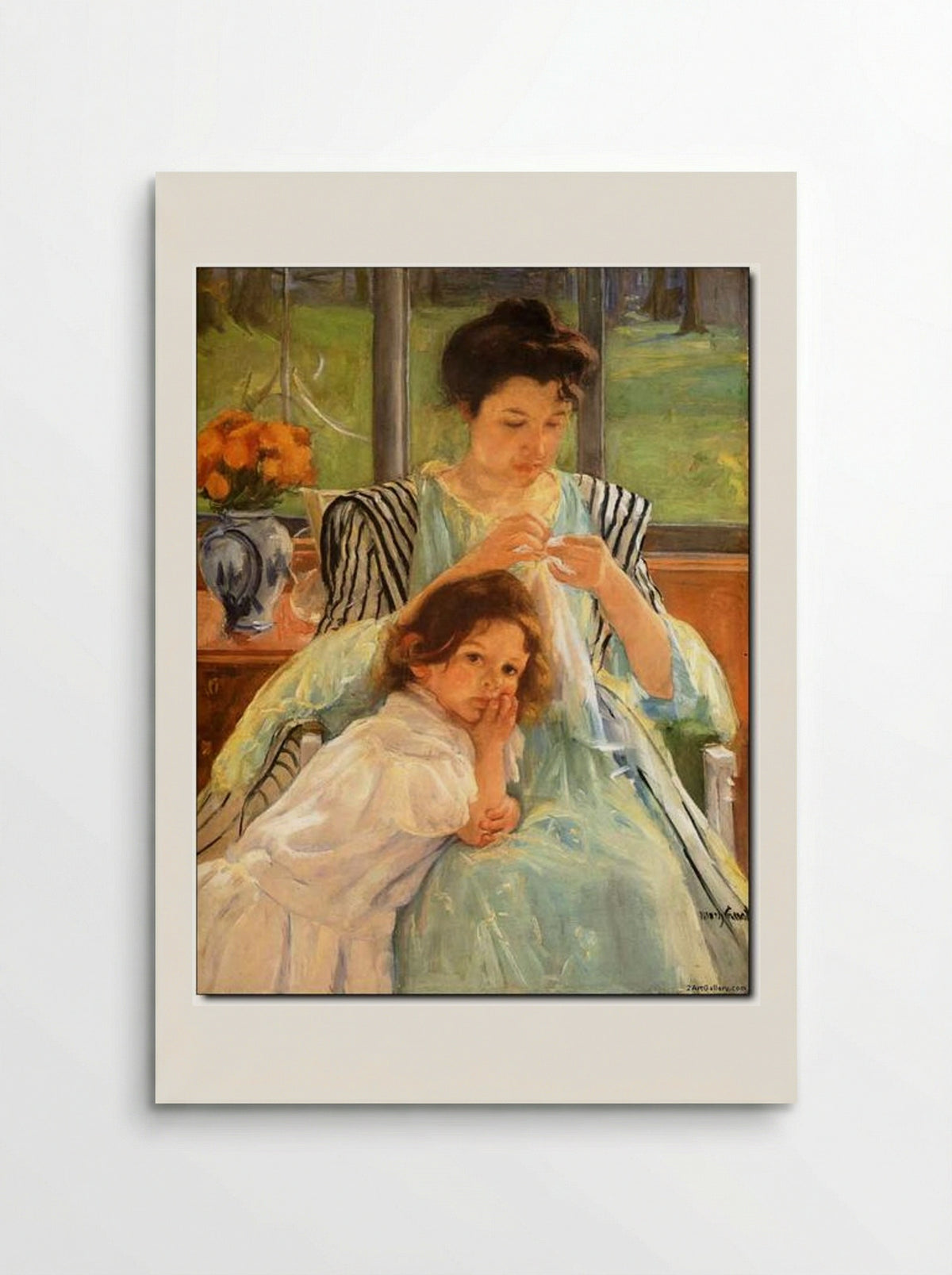 Young Mother Sewing - Mary Cassatt - Poster