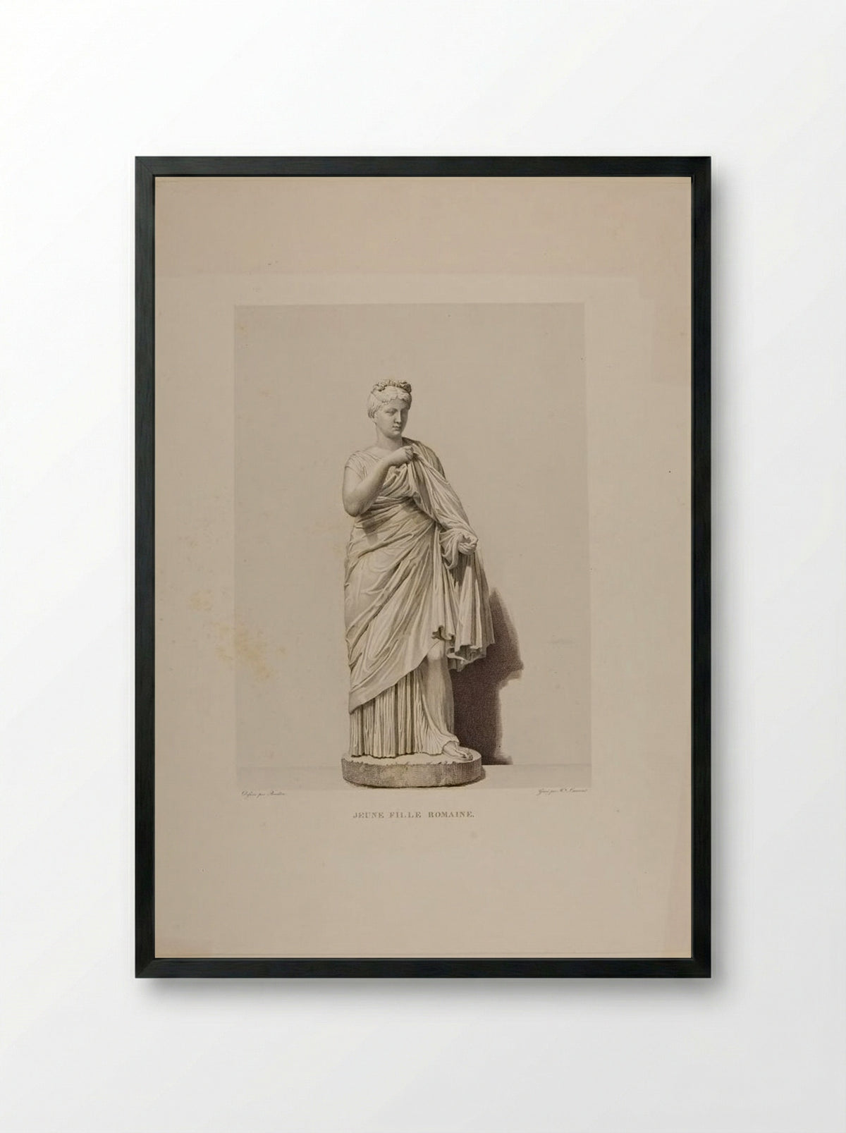 Young Roman Girl - Pierre Louis Henri Laurent - Framed Print Black