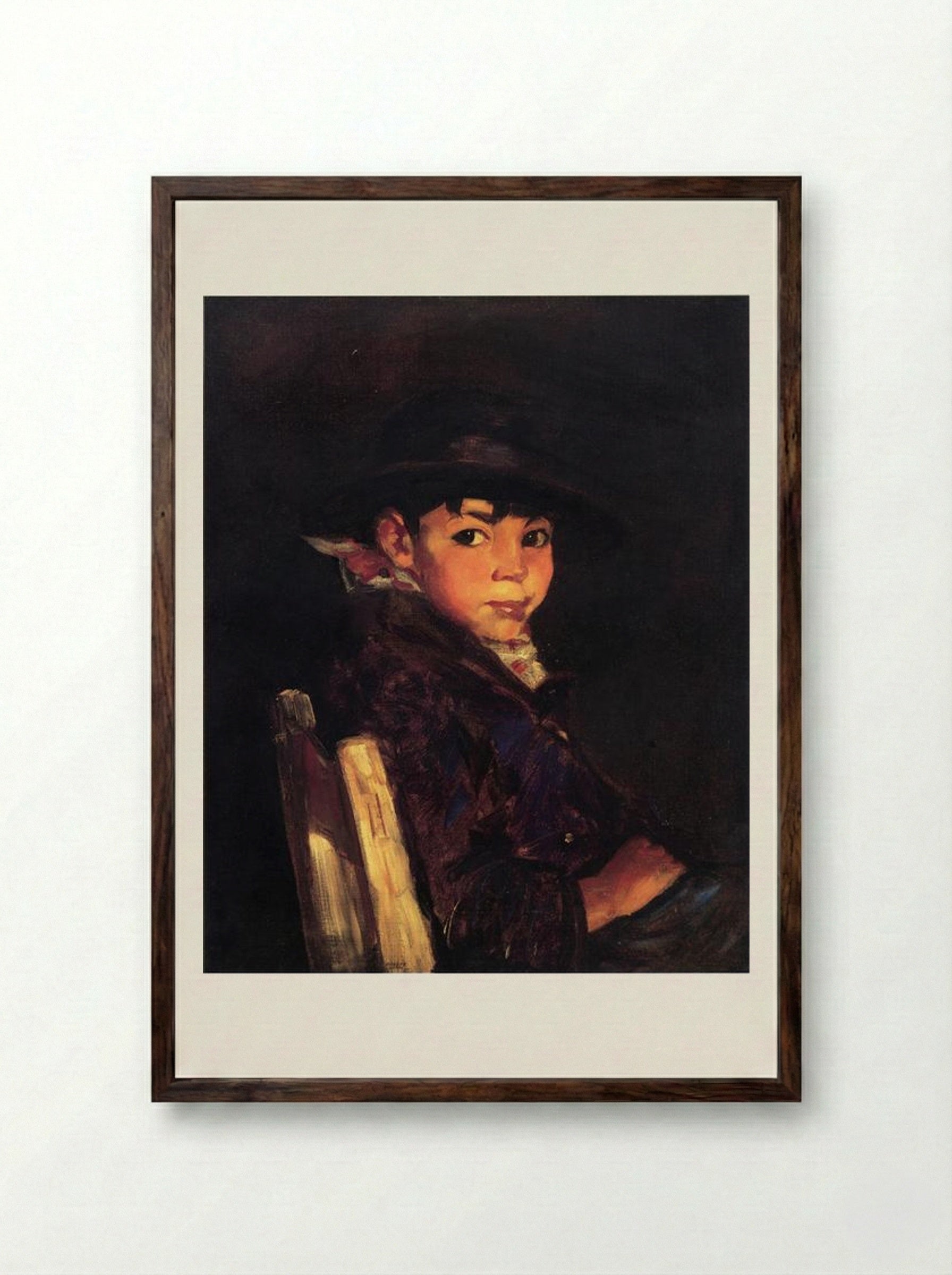 Young Sport (Francisco) - Robert Henri - Framed Print Dark Wood