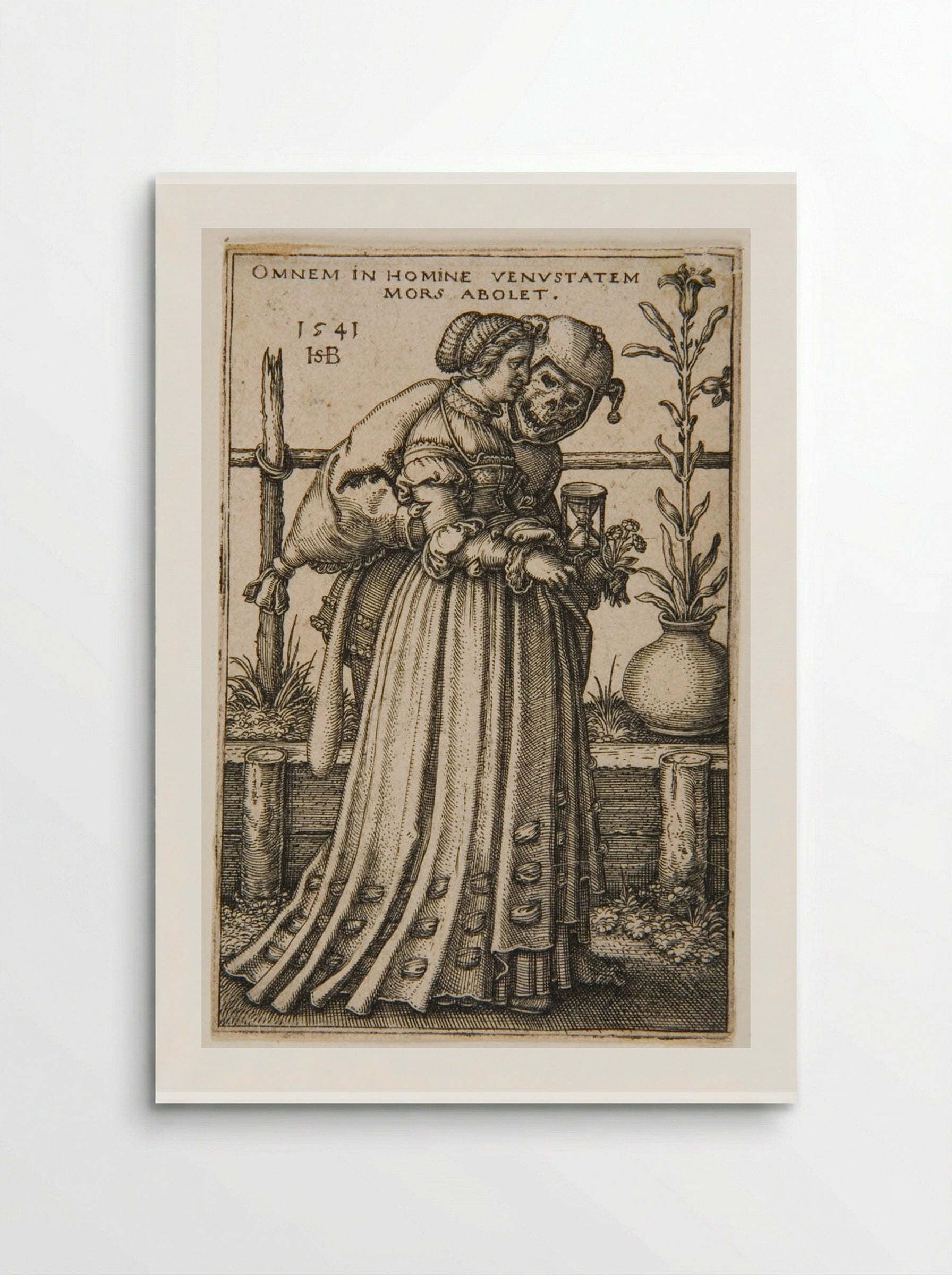 Young Woman Accompanied by Death - Sebald Beham - Poster