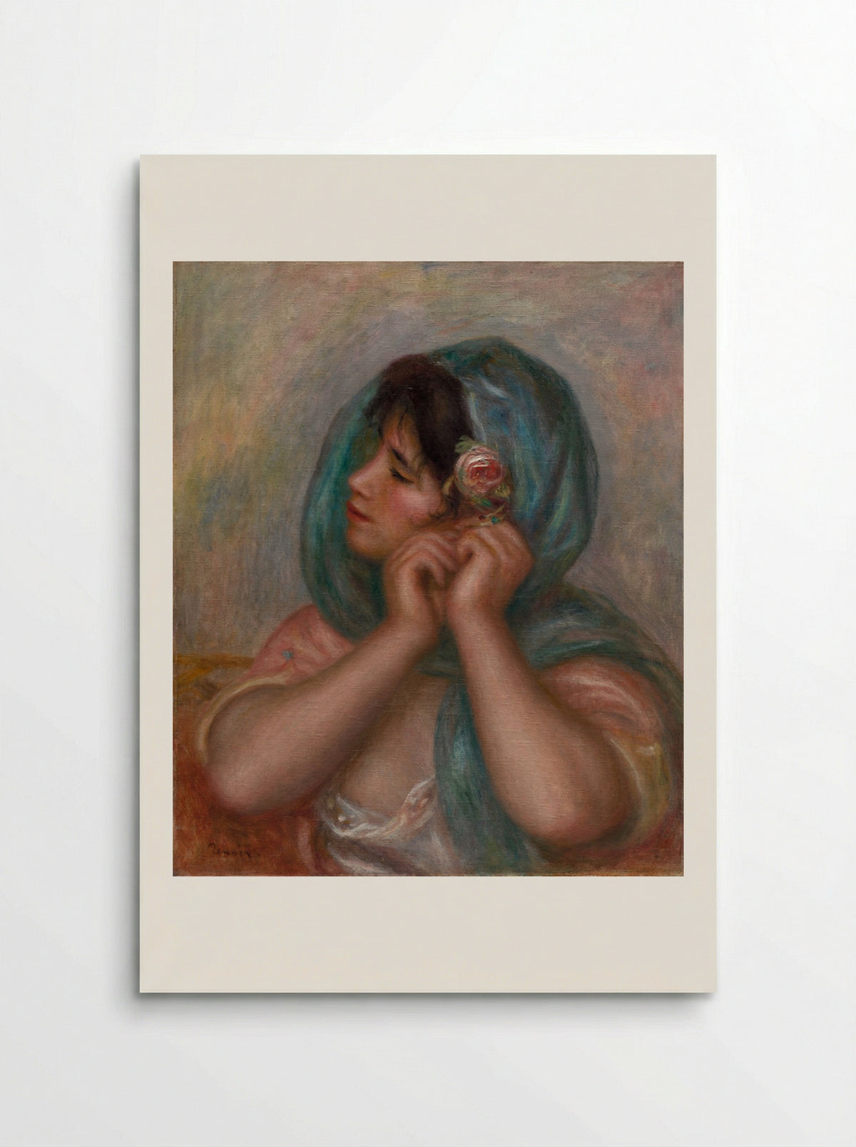 Young Woman Arranging Her Earring - Pierre-Auguste Renoir - Poster