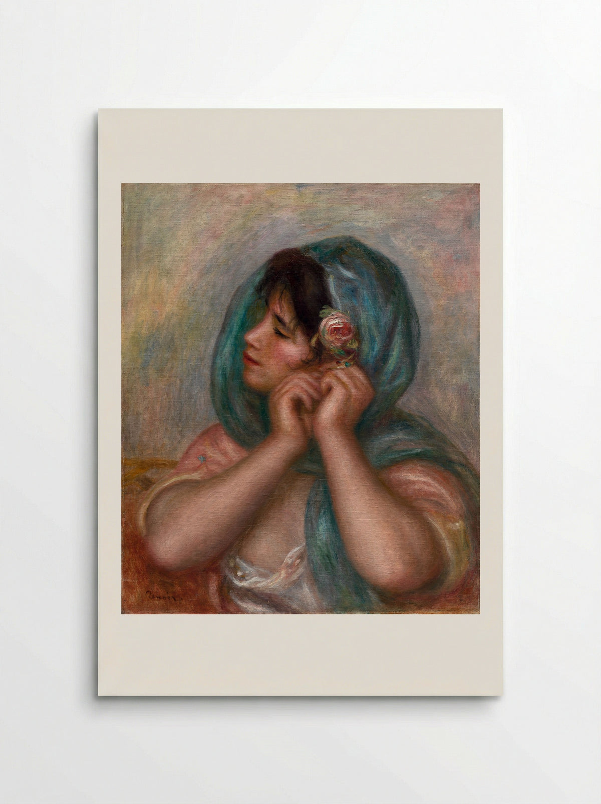 Young Woman Arranging Her Earring - Pierre-Auguste Renoir - Poster
