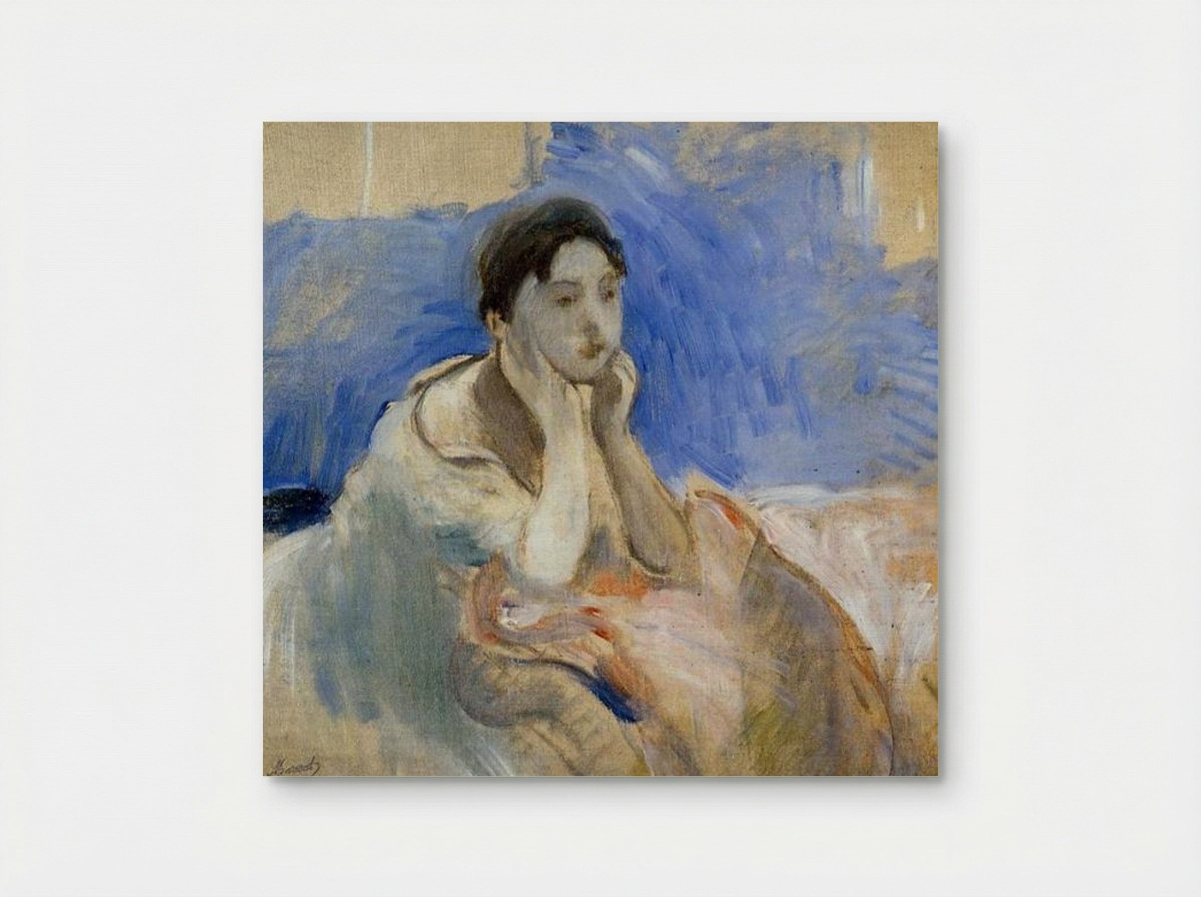 Young Woman Leaning on Her Elbows - Berthe Morisot - Poster